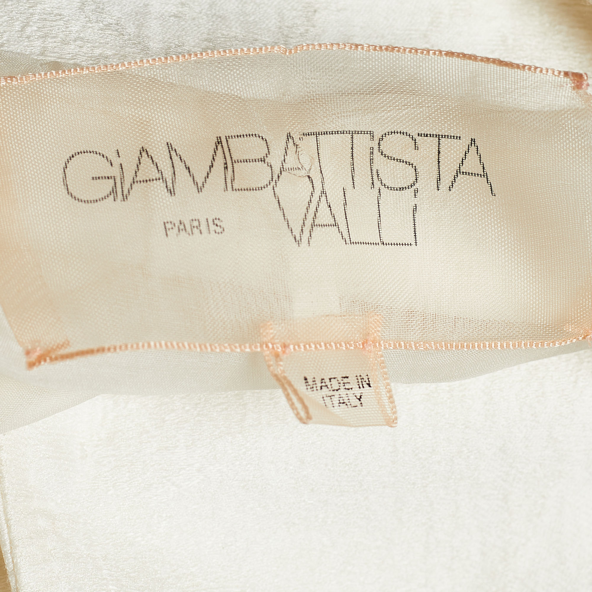 Giambattista Valli Off White Linen Blend Contrast Hem Detail Caban XL