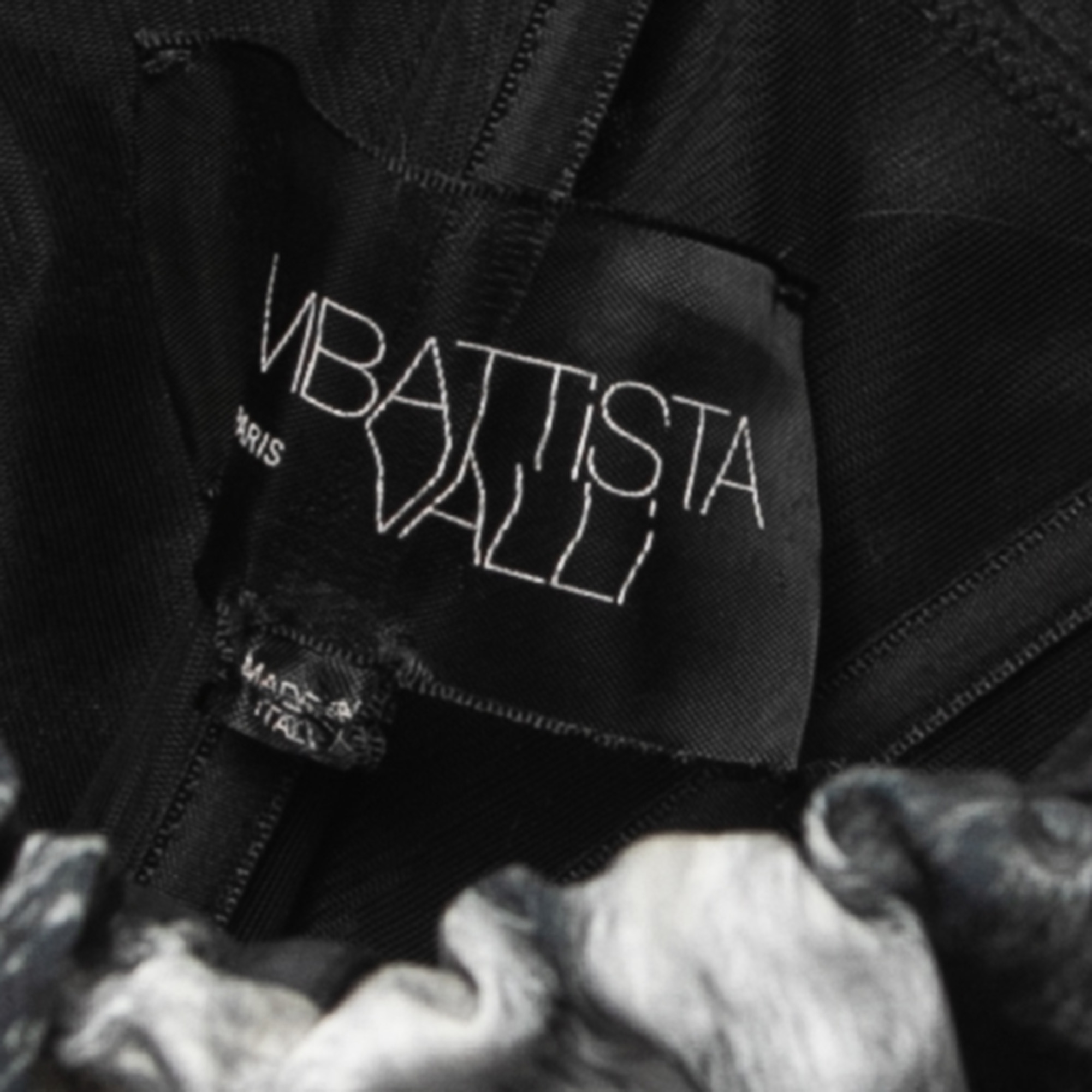 Giambattista Valli Grey Printed Faille Strapless Mini Dress M