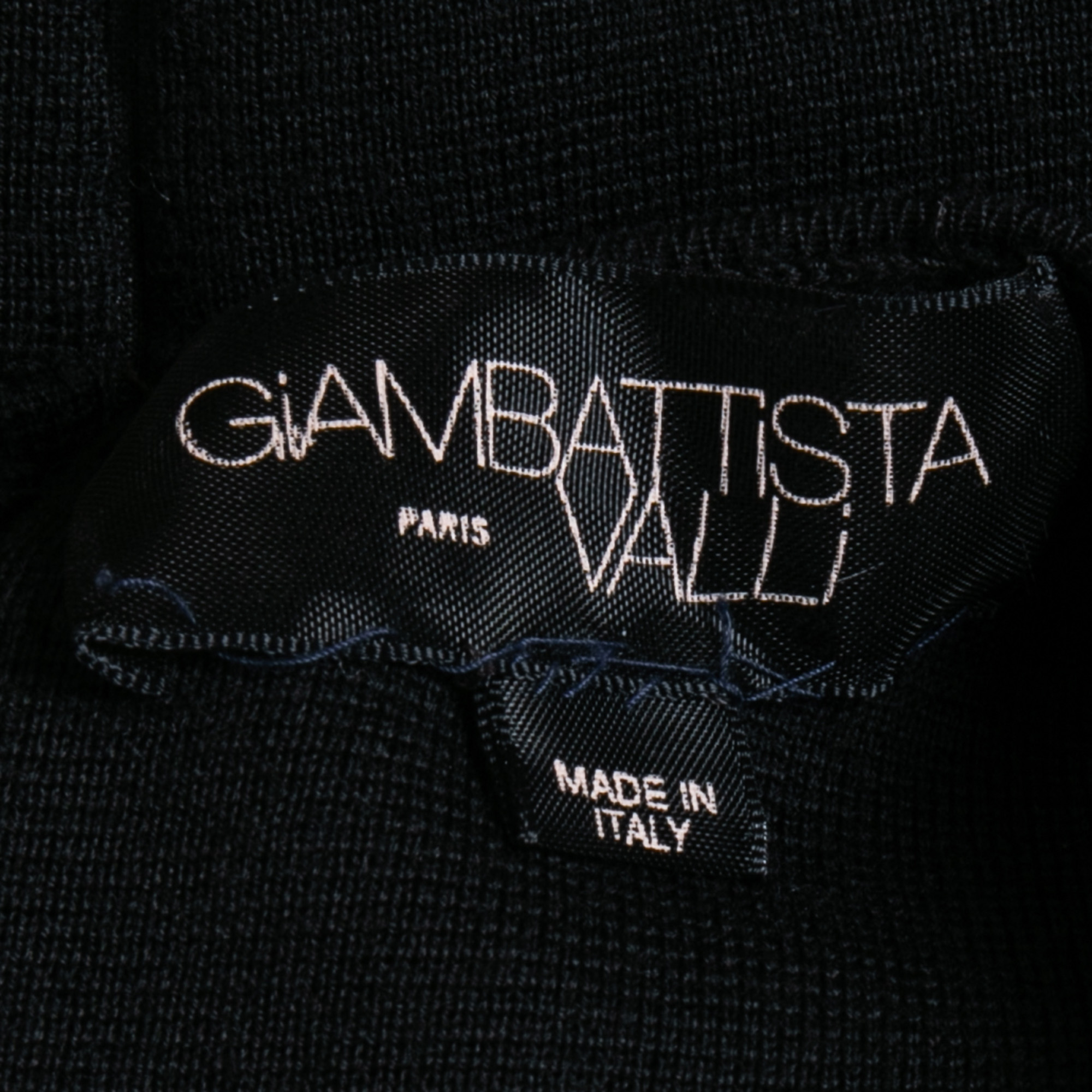 Giambattista Valli Black/Cream Wool Mini Peplum Dress L