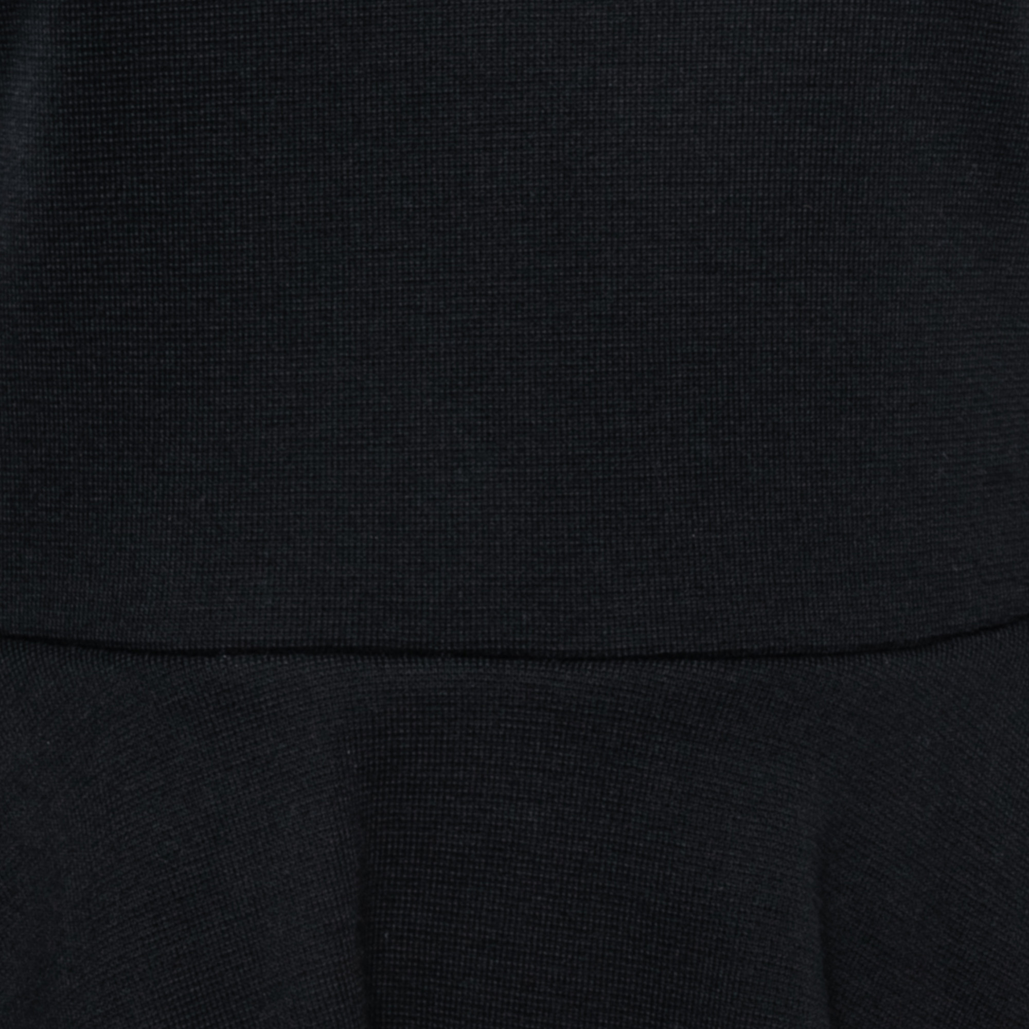 Giambattista Valli Black/Cream Wool Mini Peplum Dress L