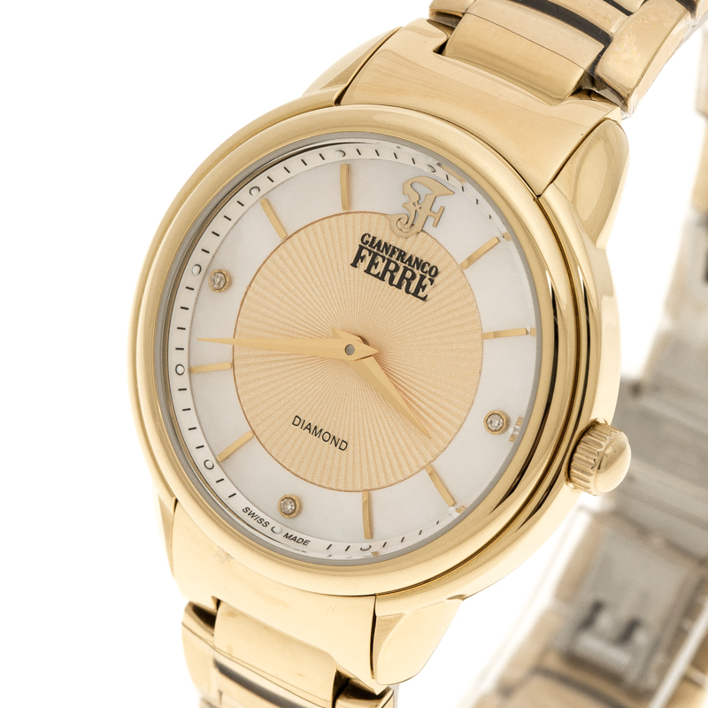 Gianfranco Ferre Champagne Yellow Gold-Plated Steel Women's Wristwatch
Gianfranco Ferre Champagne Yellow Gold-Plated Steel Women's Wristwatch