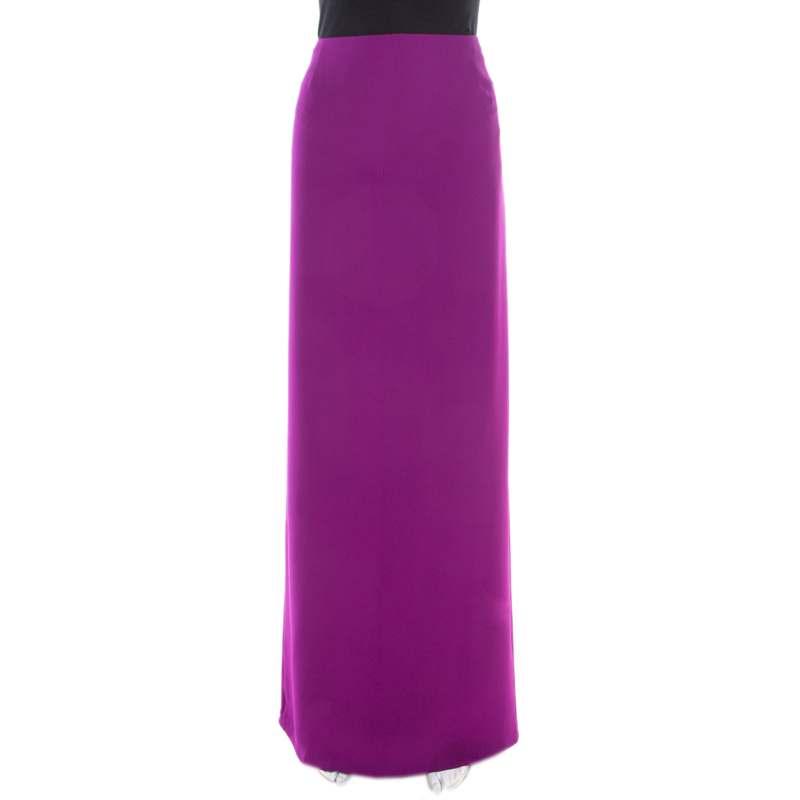 Image of Gianfranco Ferre Purple Crepe Maxi Skirt L
