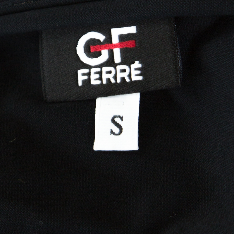 GF Ferre Black Panther Print Jersey Scoop Neck Top S