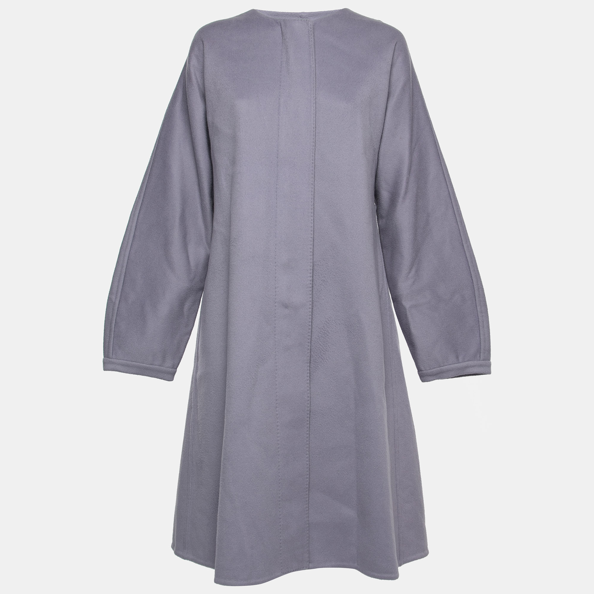 Gianfranco ferre light purple wool pleat detail coat xl