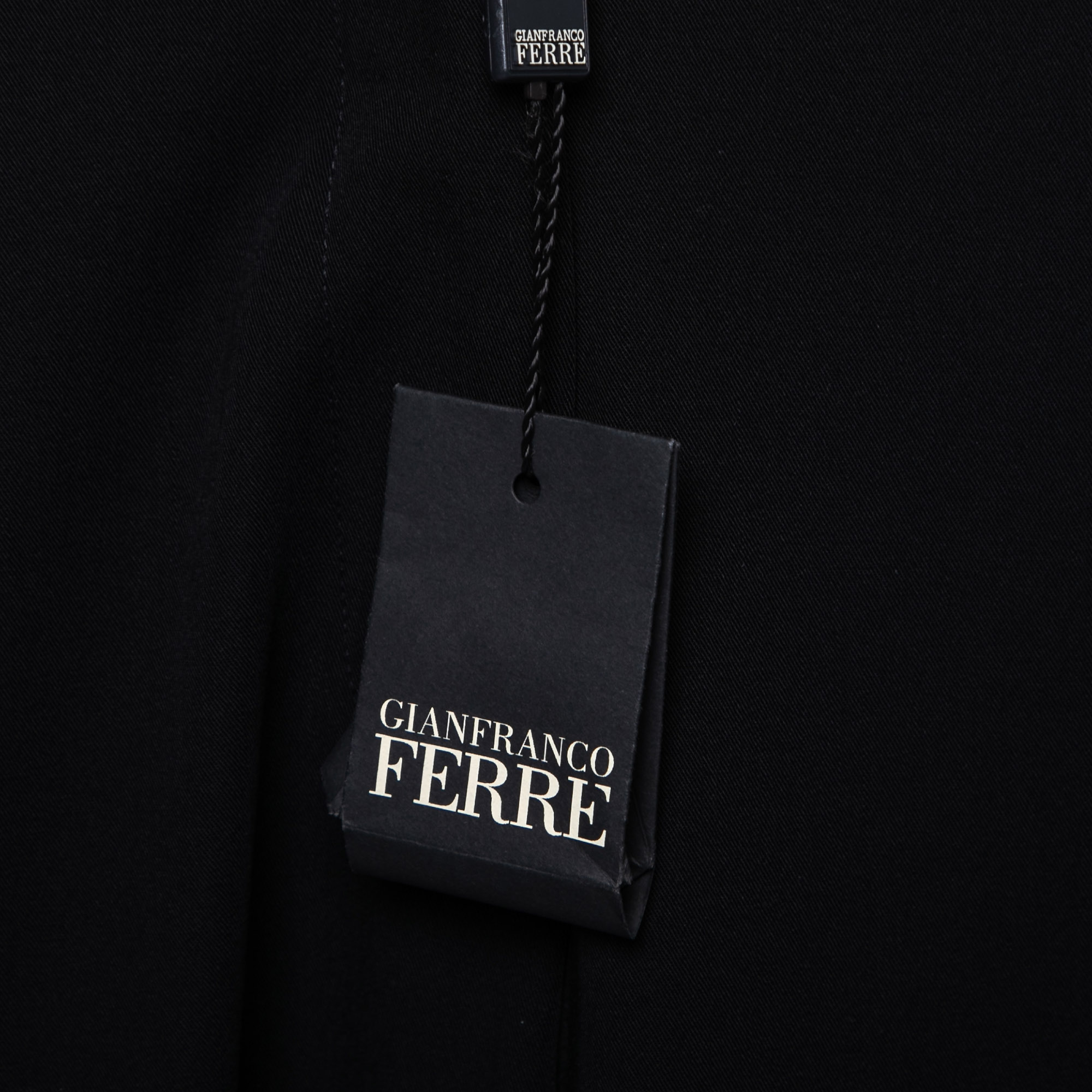Gianfranco Ferre Vintage Black Wool-Crepe Wide Leg Pants L