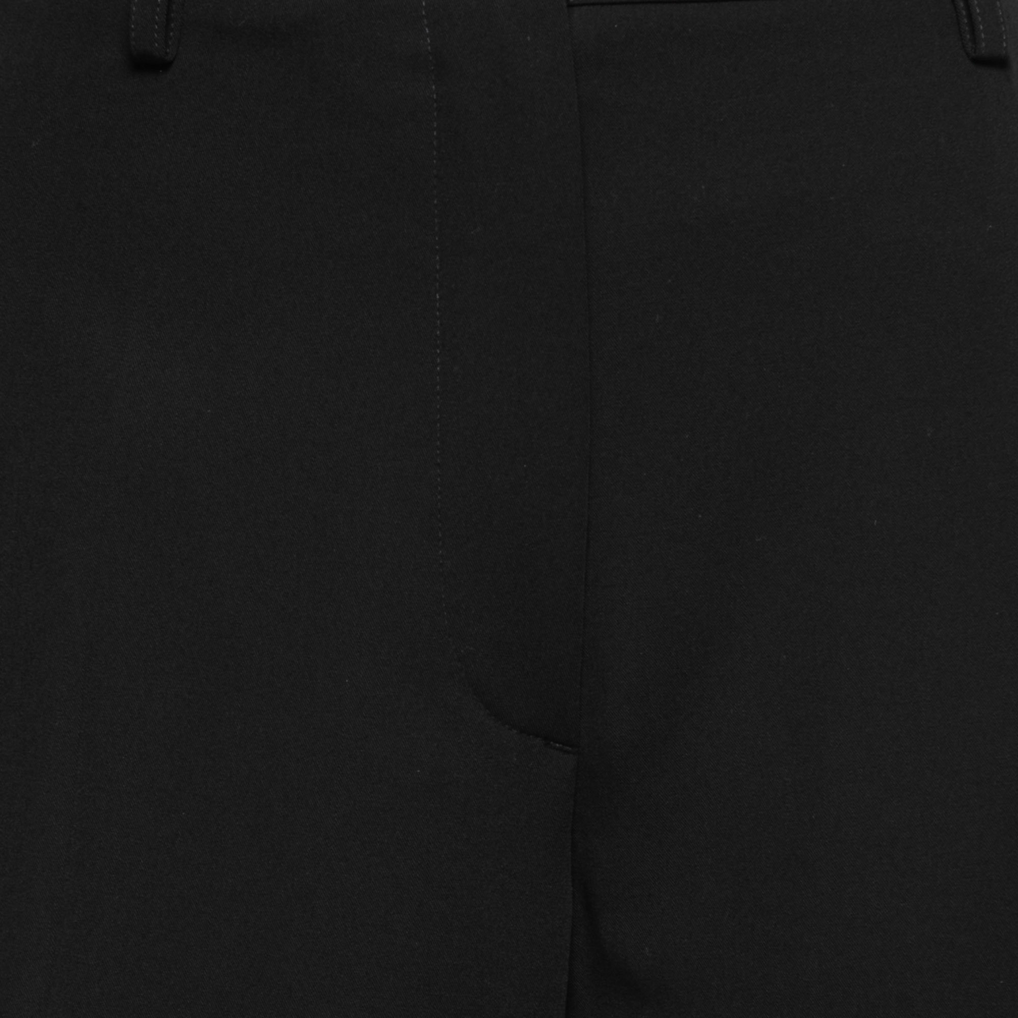 Gianfranco Ferre Vintage Black Wool-Crepe Wide Leg Pants L