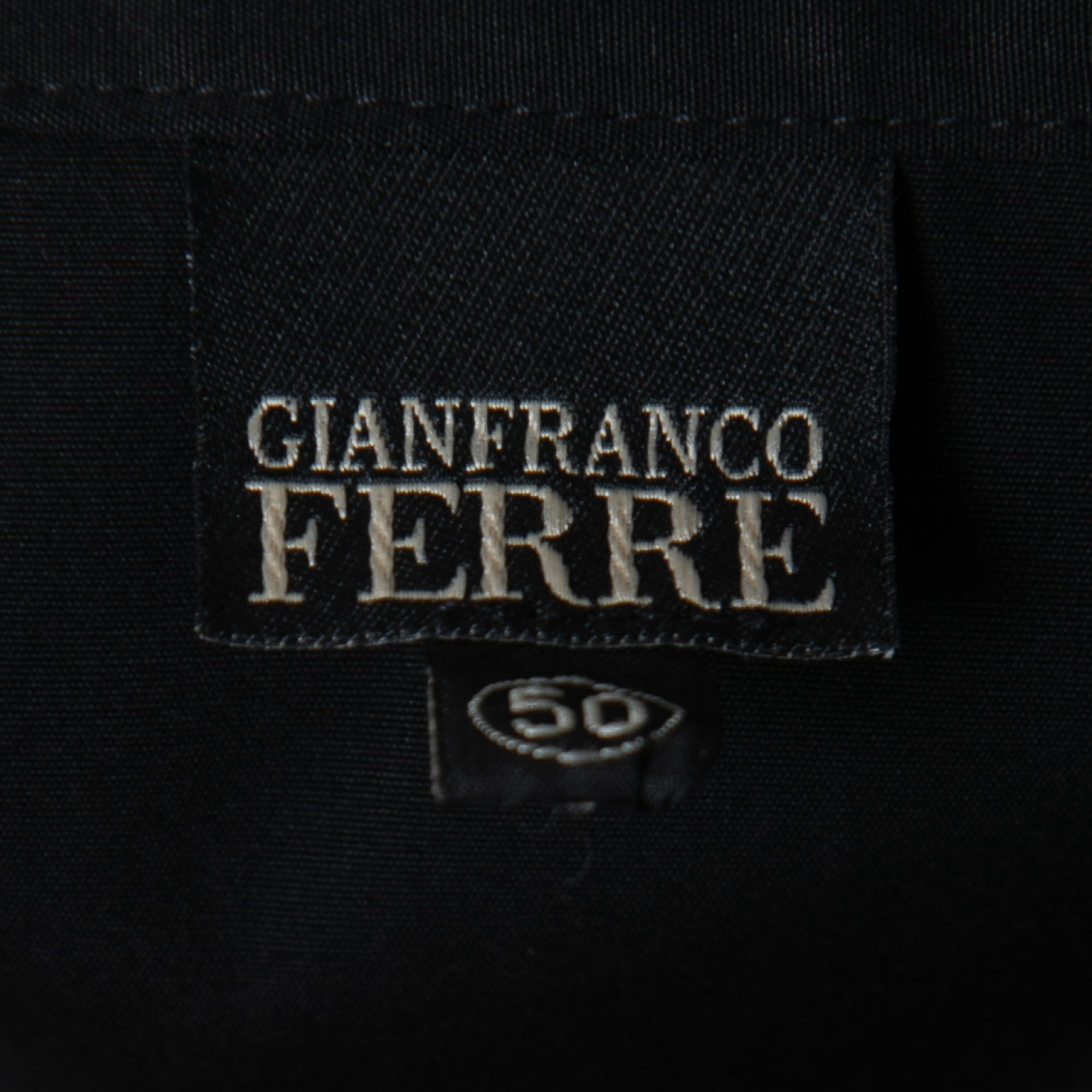 Gianfranco Ferre Vintage Black Cotton Button Detail Tie-Fastening Shirt XL