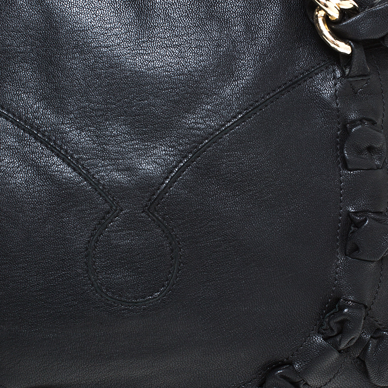 Gianfranco Ferre Black Leather Satchel