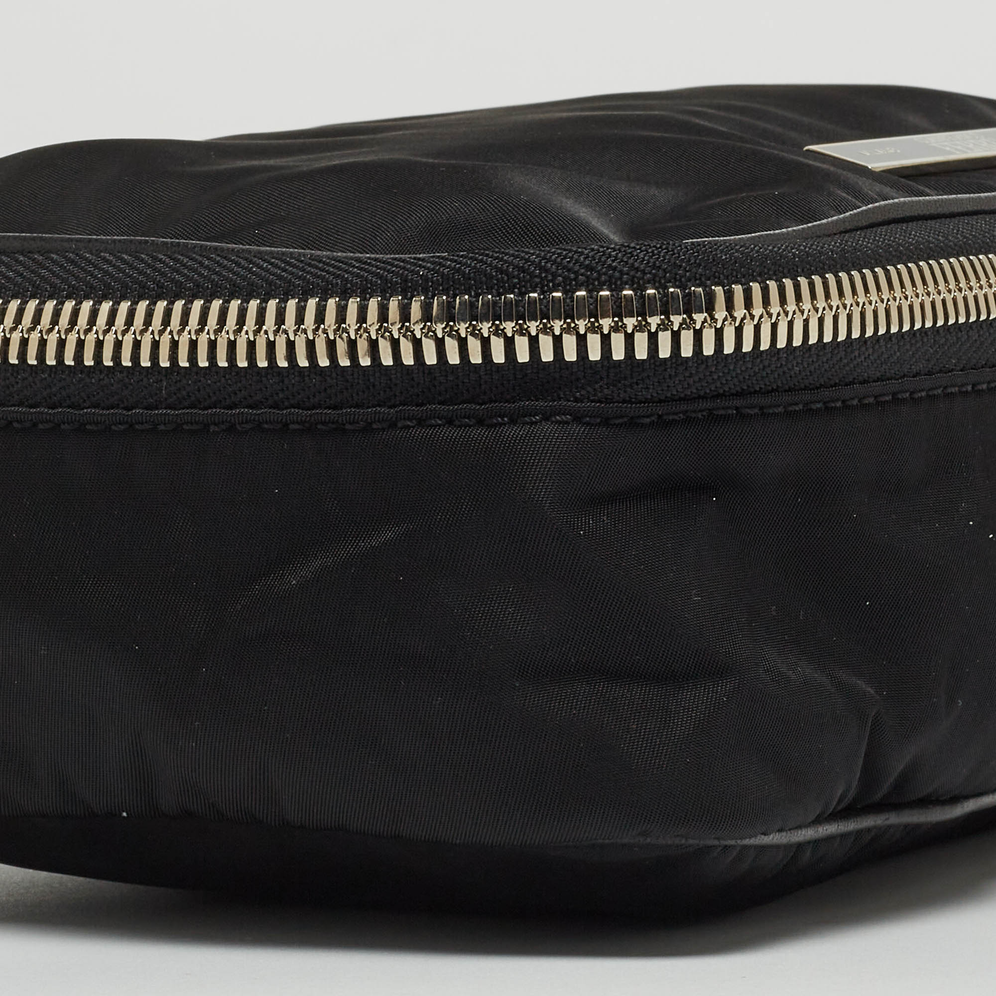 Gianfranco Ferre Black Nylon Zip Around Pouch