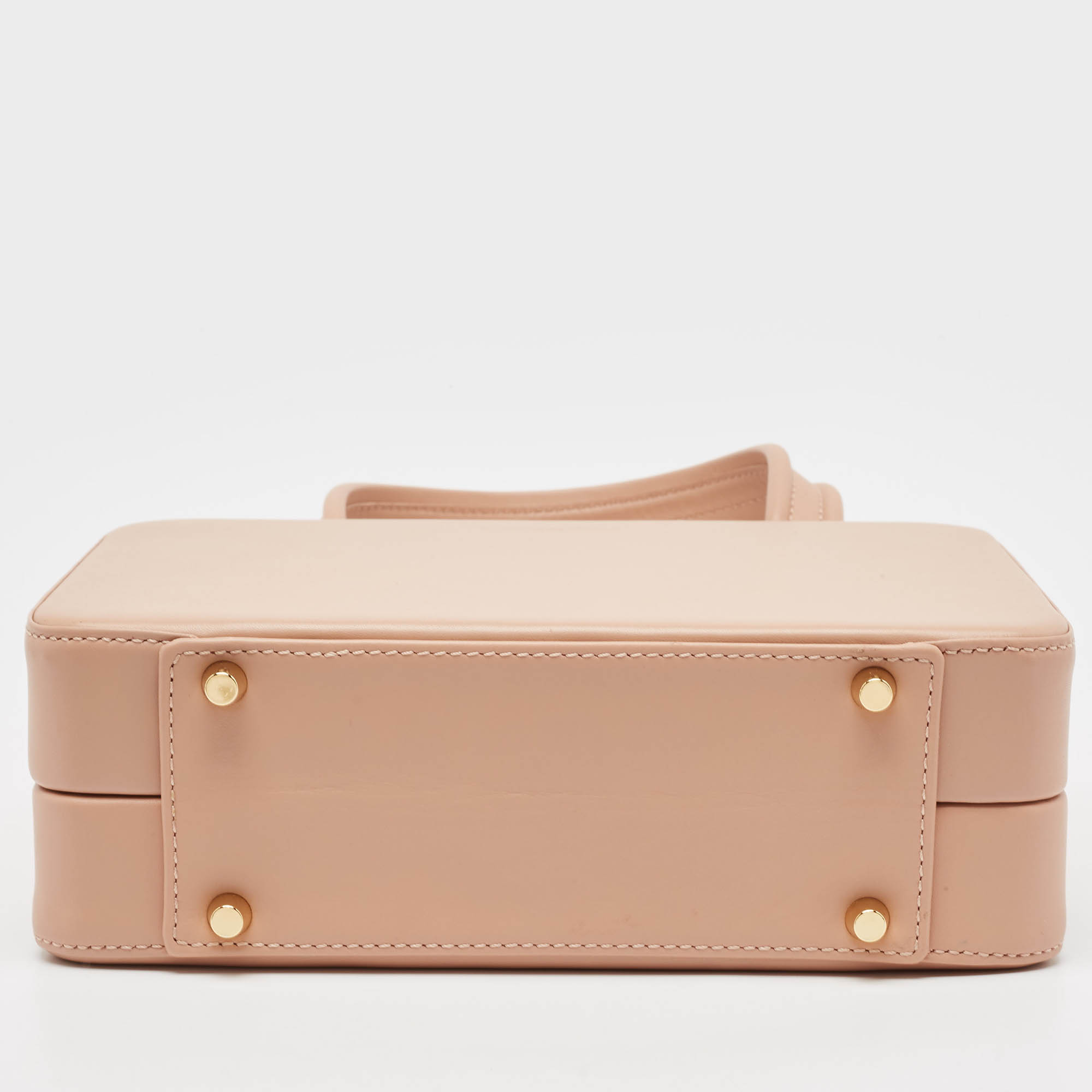 Gianvito Rossi Dusty Pink Leather Vali Top Handle Bag