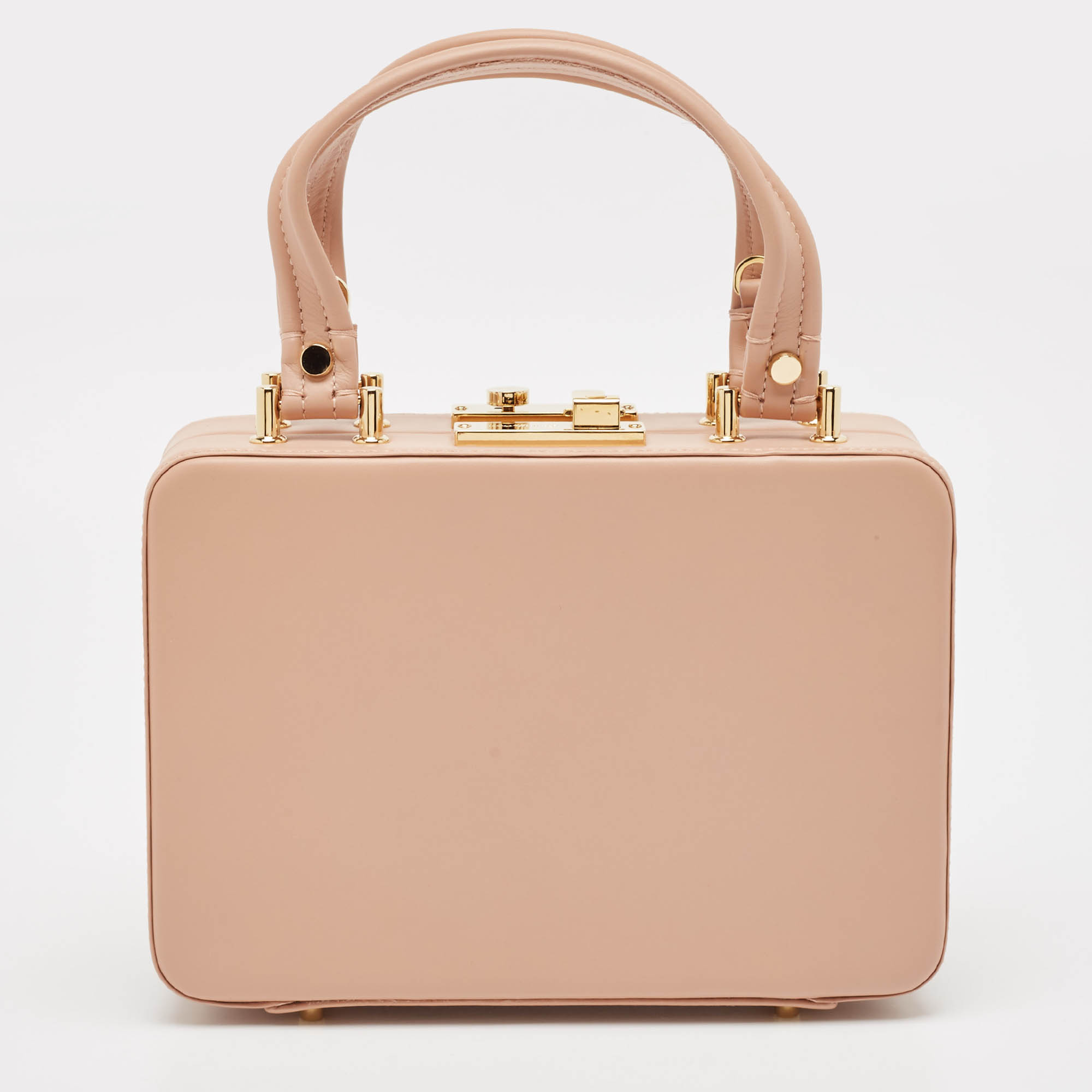 Gianvito Rossi Dusty Pink Leather Vali Top Handle Bag