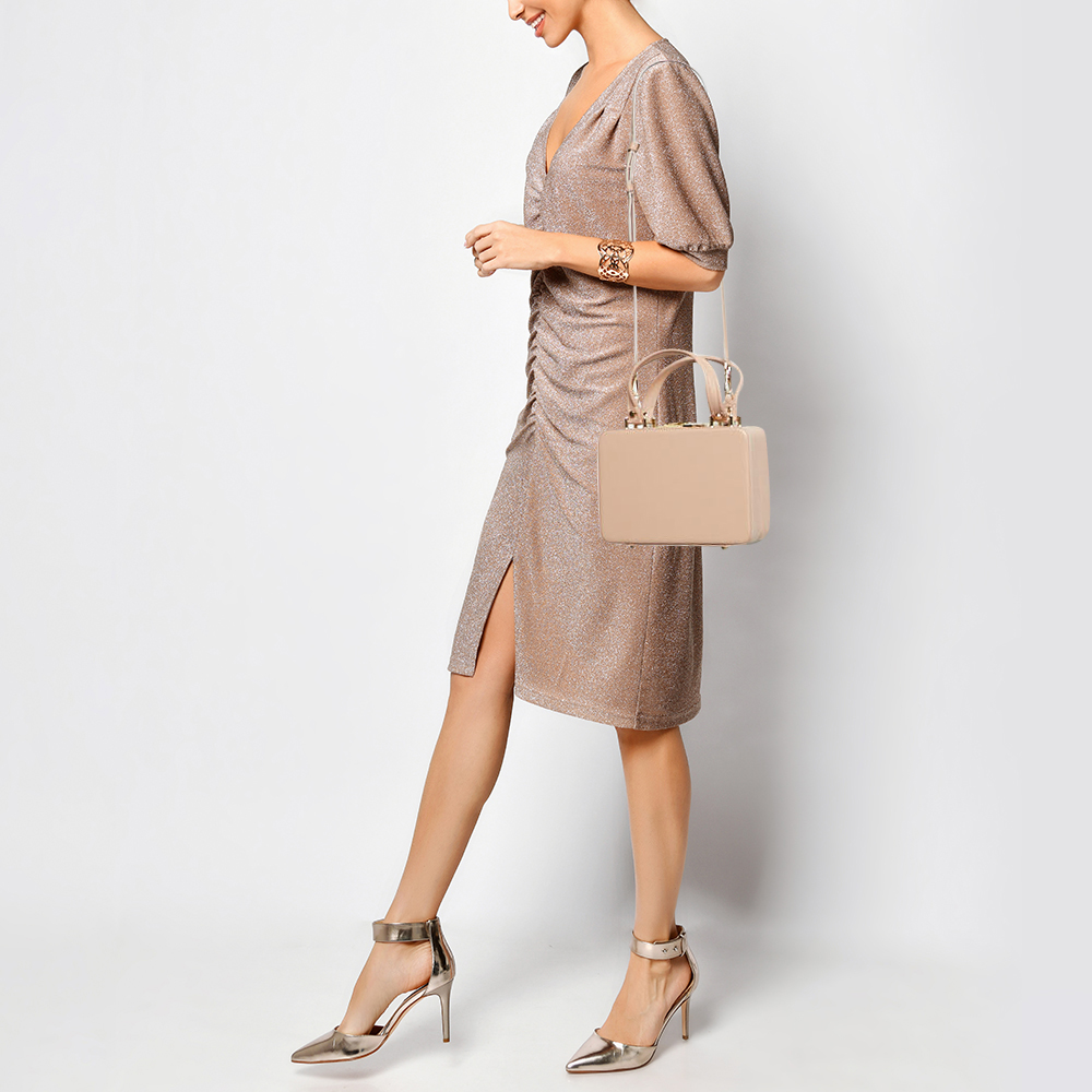 Gianvito Rossi Dusty Pink Leather Vali Top Handle Bag