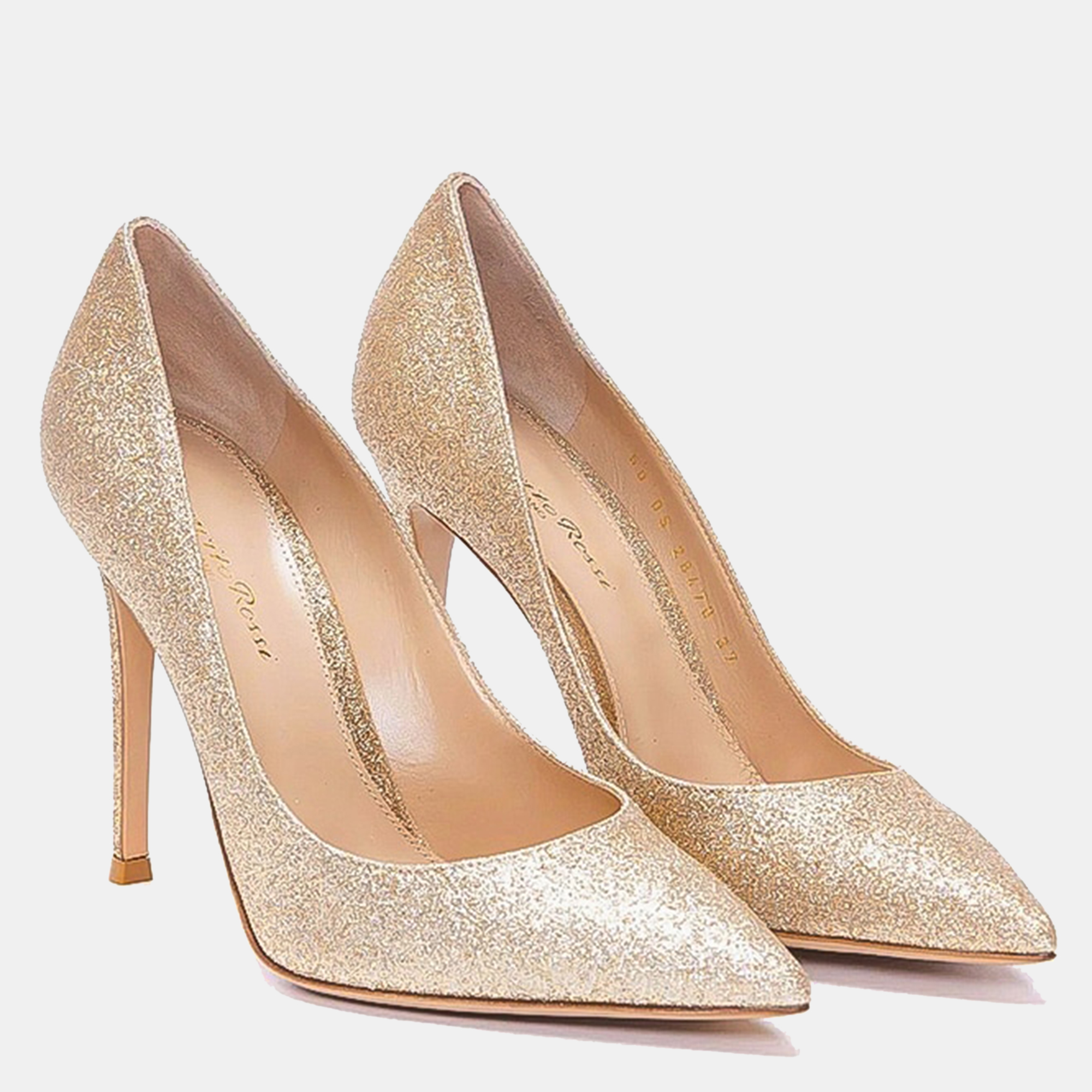 Gianvito Rossi Golden Leather Starlight Heels EU 36