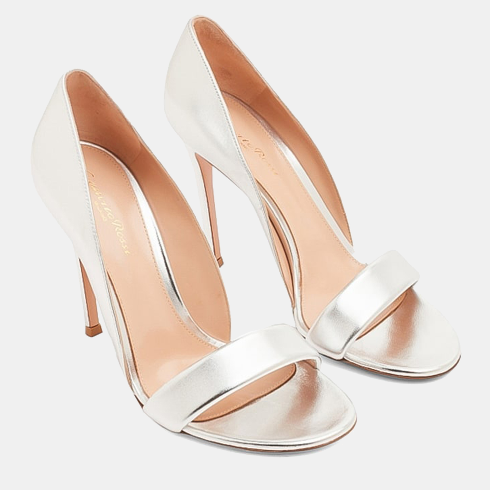 Gianvito Rossi Metallic Leather Baiser Sandals EU 40