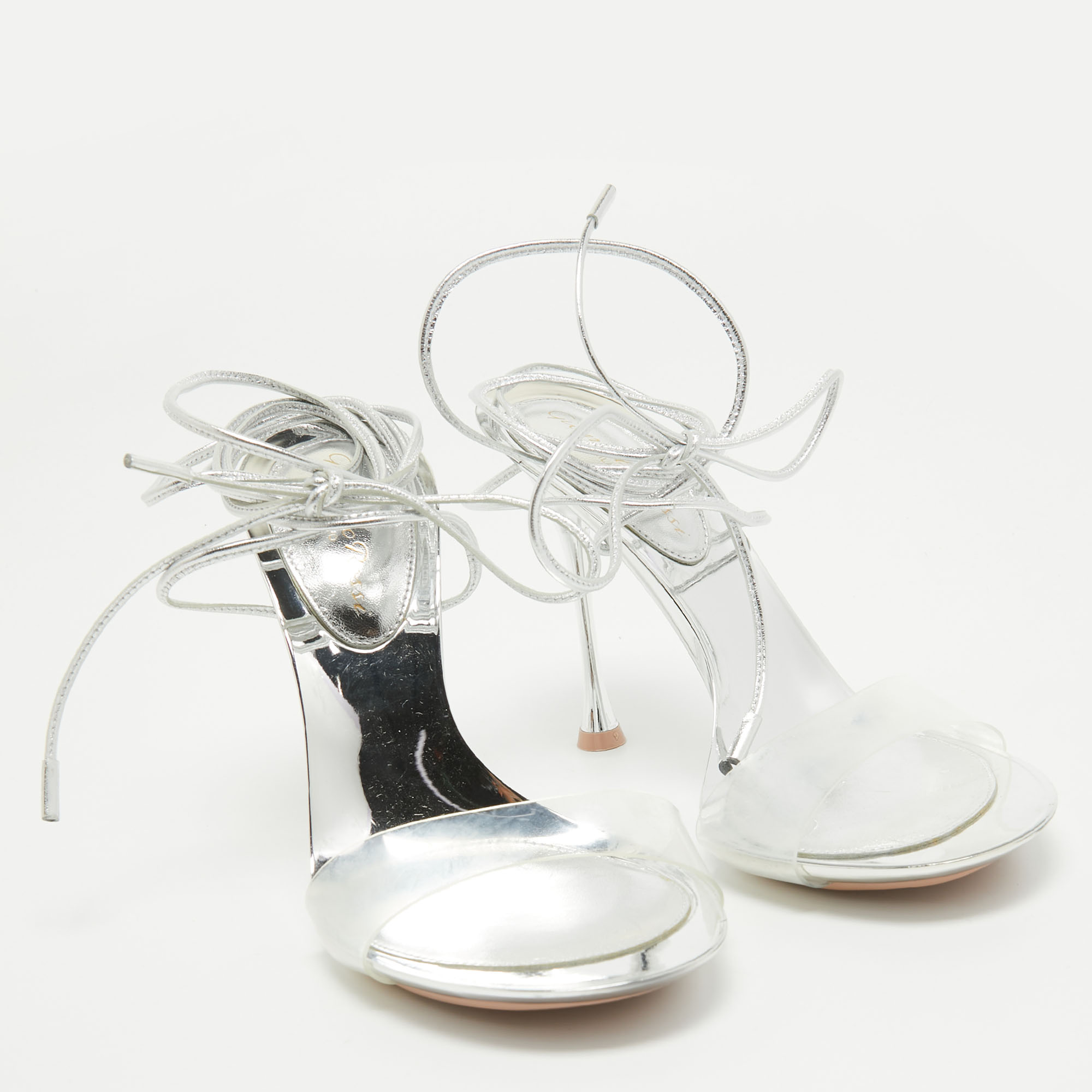 Gianvito Rossi Transparent PVC And Leather Spice Sandals Size 37.5