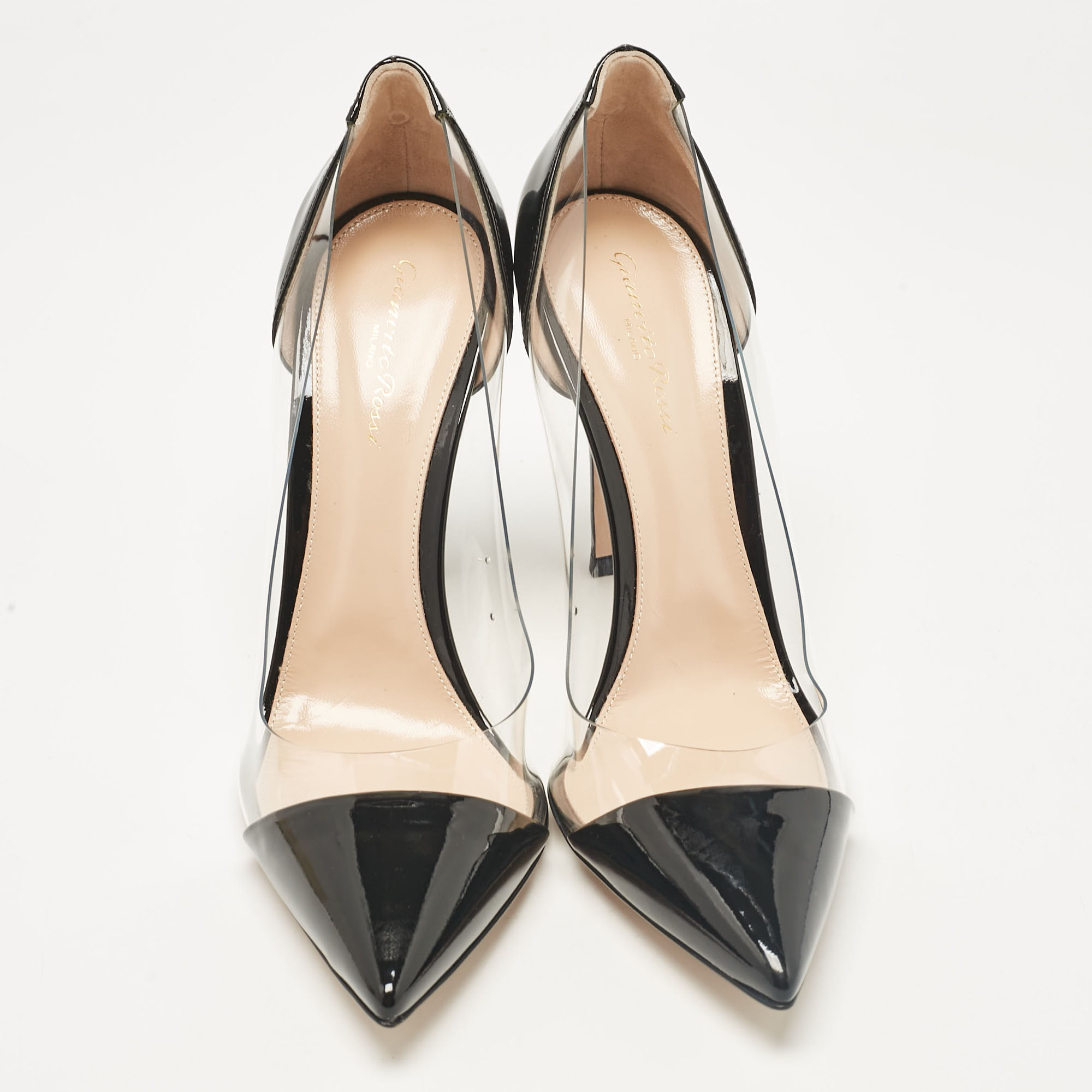 Gianvito Rossi Black Patent Leather And PVC Plexi Pumps Size 41