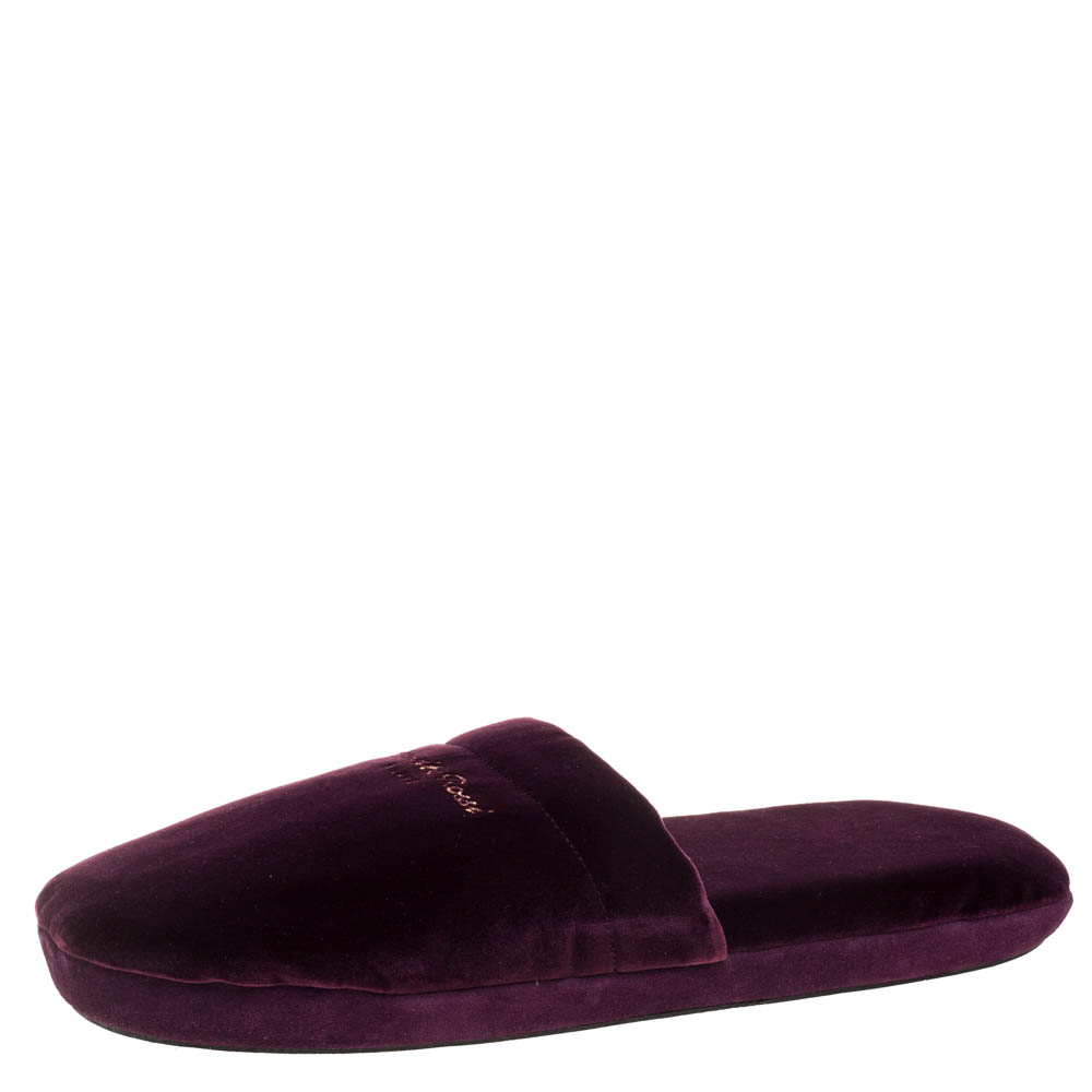 Image of Gianvito Rossi Burgundy Velvet Bellagio Slides Slippers L
