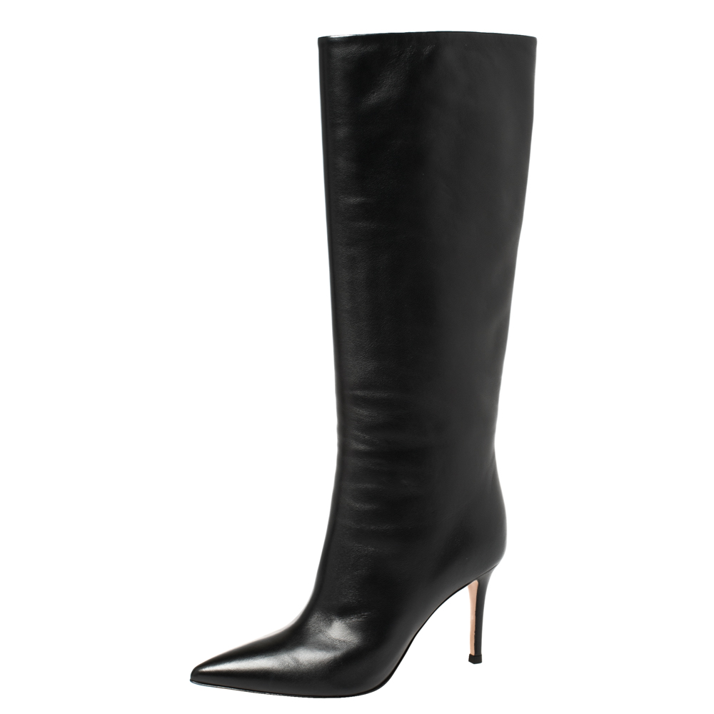 Image of Gianvito Rossi Black Leather Boots Size .