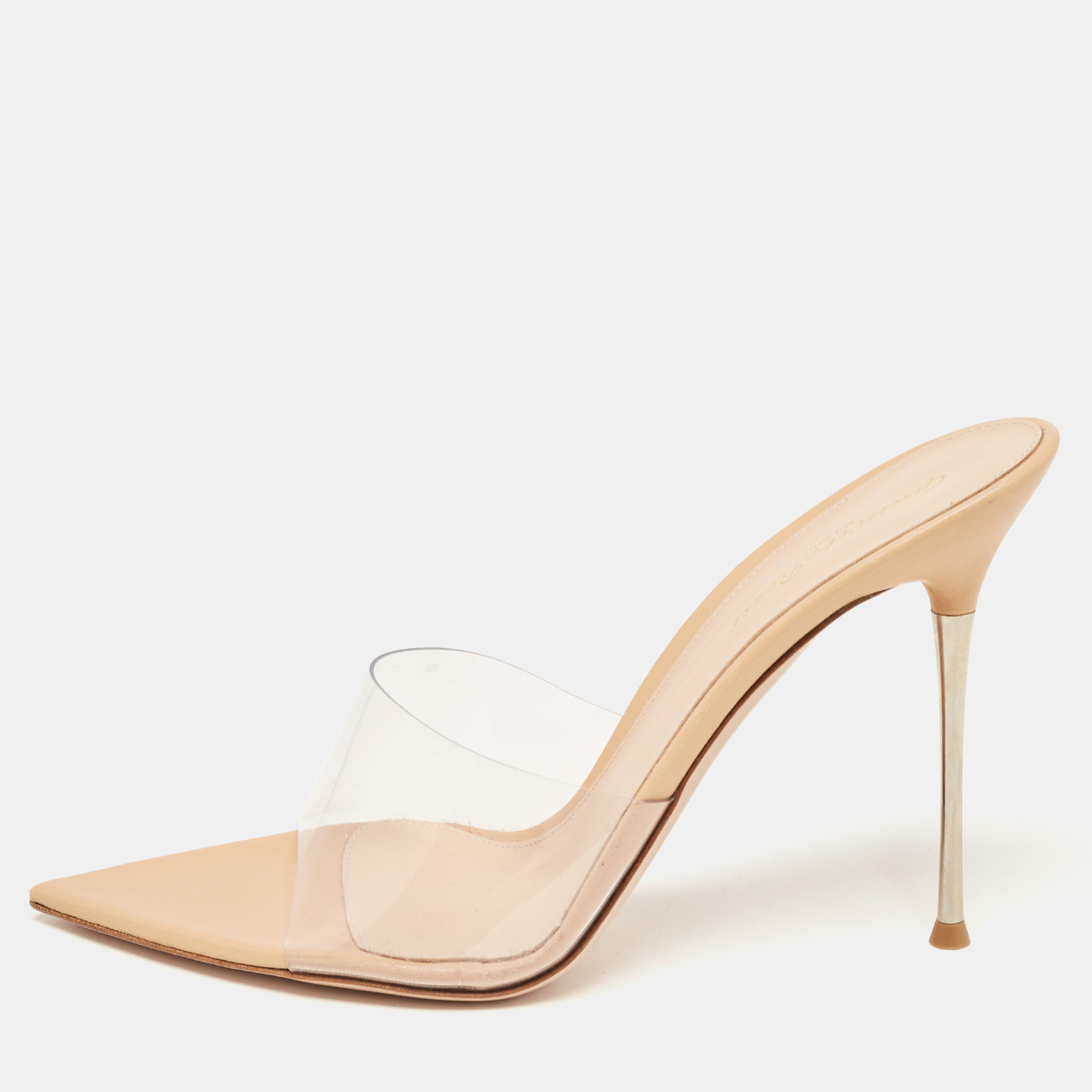 Gianvito Rossi Transparent PVC Elle Slide Sandals Size 41