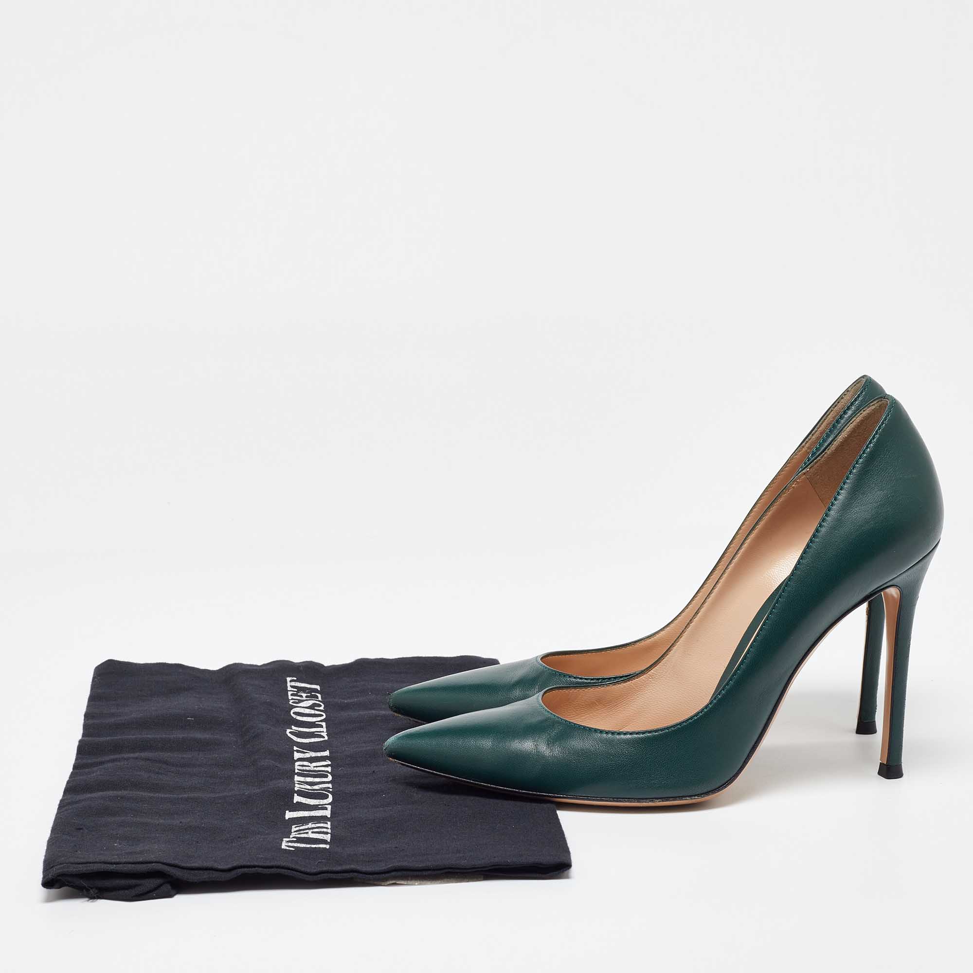 Gianvito Rossi Green Leather Gianvito Pumps Size 38.5