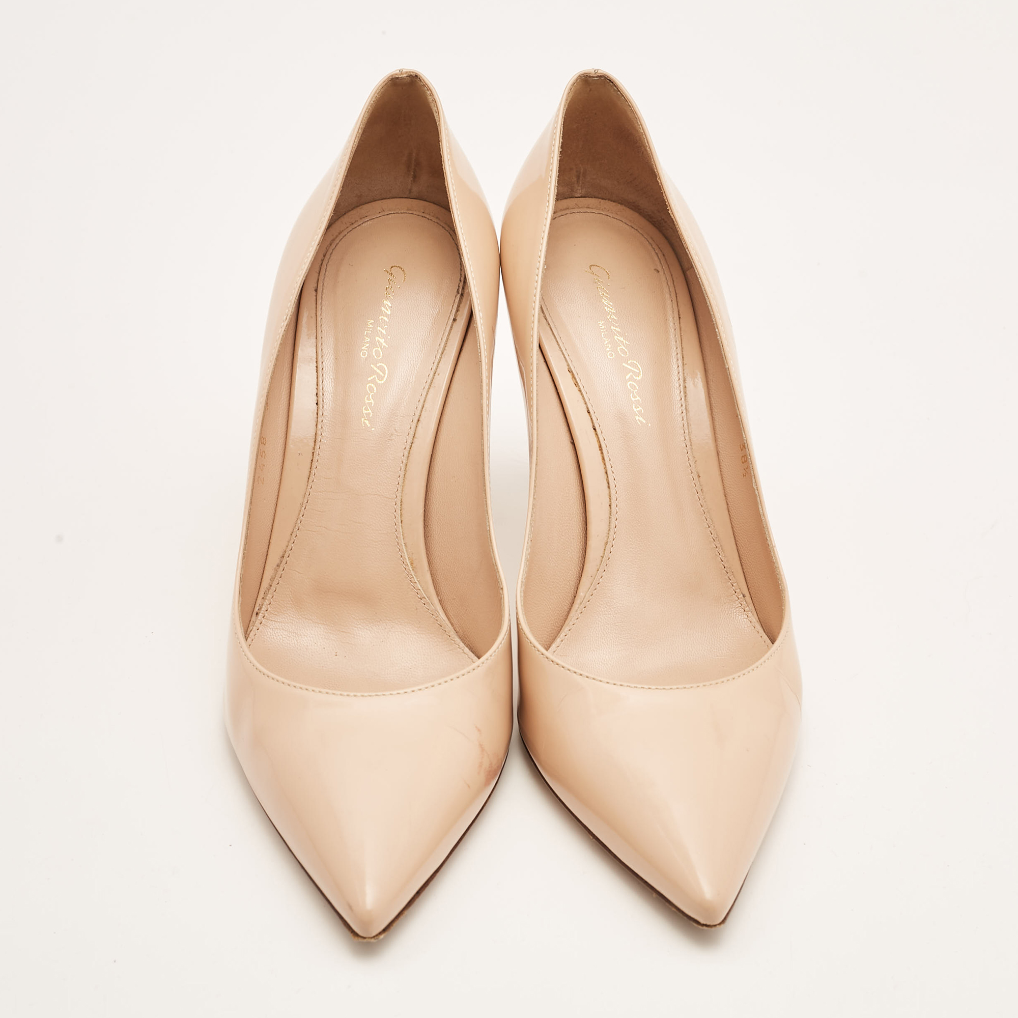 Gianvito Rossi Beige Patent Leather Gianvito  Pumps Size 38.5