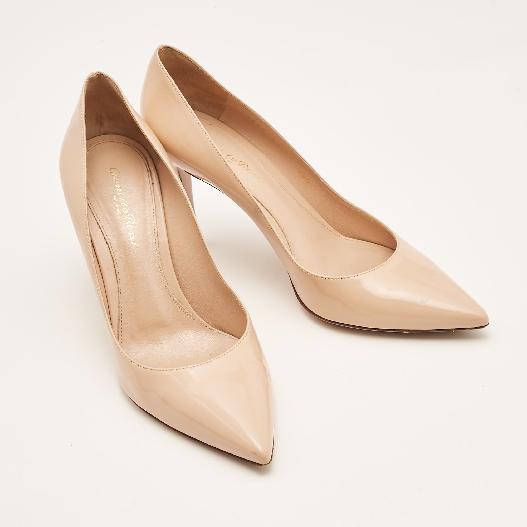 Gianvito Rossi Beige Patent Leather Gianvito  Pumps Size 38.5