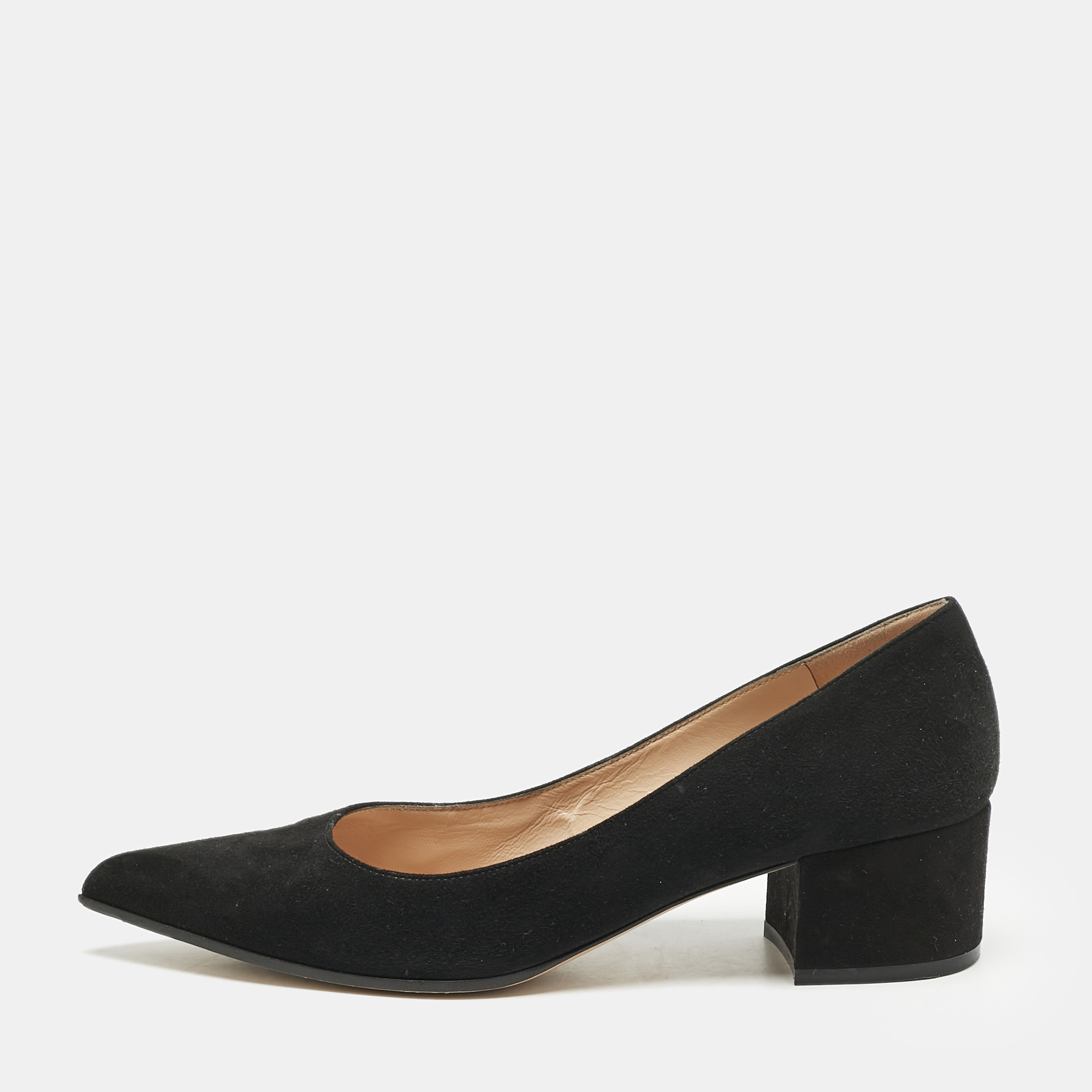 Gianvito Rossi Black Suede Pointed Toe Piper Block Heel Pumps Size
Gianvito Rossi Black Suede Pointed Toe Piper Block Heel Pumps Size