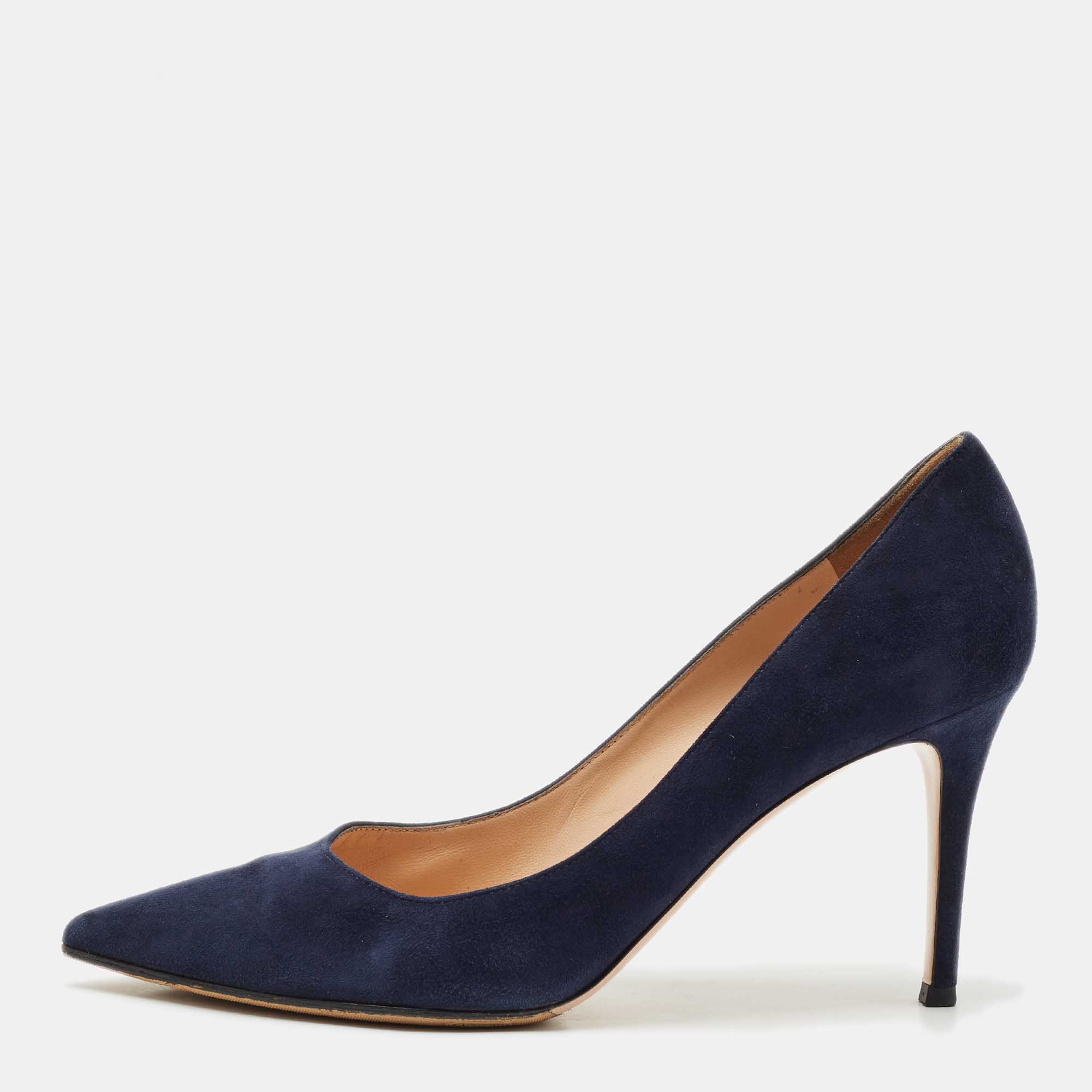 Gianvito Rossi Black Suede Gianvito 85 Pointed Toe Pumps Size, Navy blue
Gianvito Rossi Black Suede Gianvito 85 Pointed Toe Pumps Size, Navy blue