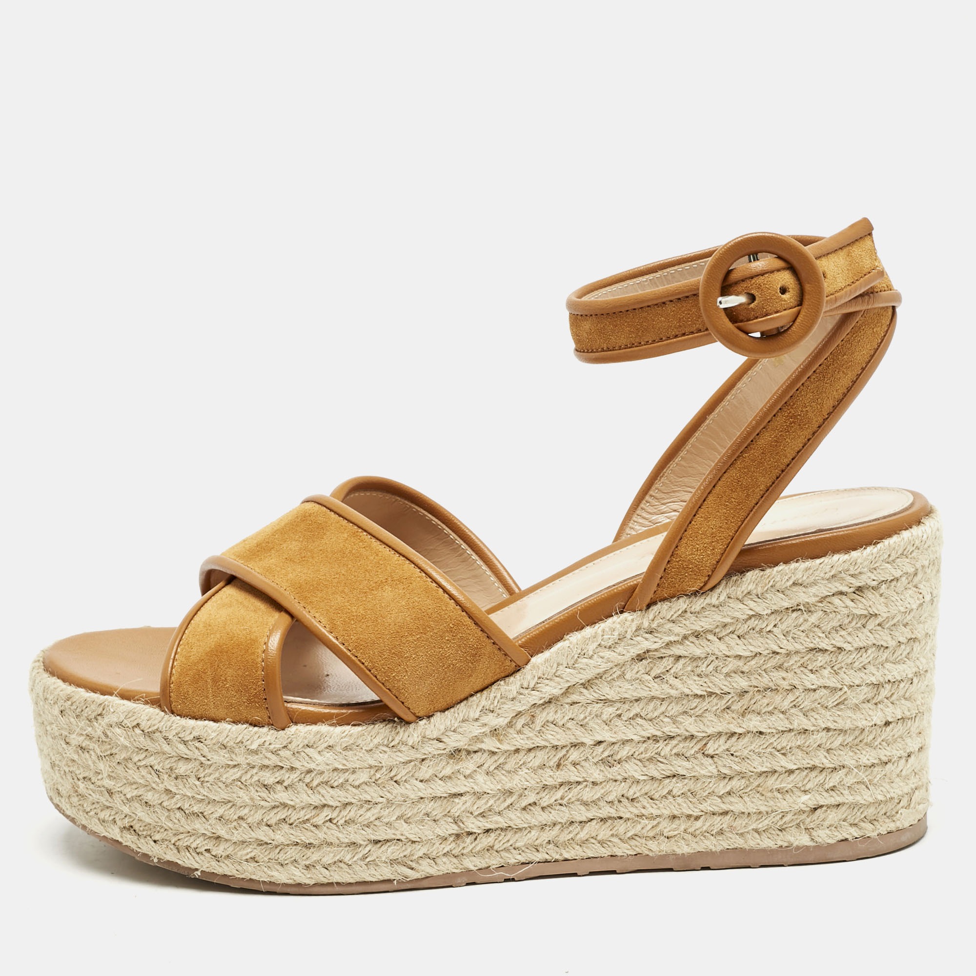 Gianvito Rossi Mustard Leather and Suede Sienna Espadrille Sandals Size, Yellow
Gianvito Rossi Mustard Leather and Suede Sienna Espadrille Sandals Size, Yellow