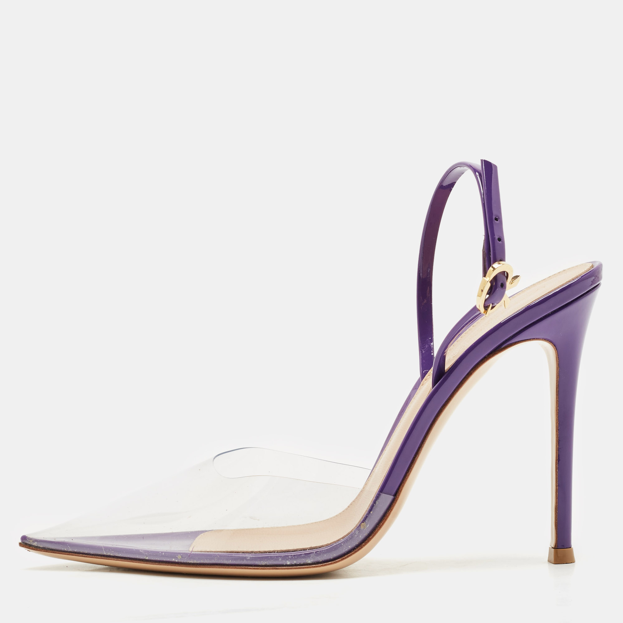 Gianvito Rossi Purple Patent Leather and PVC Ribbon Pumps Size
Gianvito Rossi Purple Patent Leather and PVC Ribbon Pumps Size