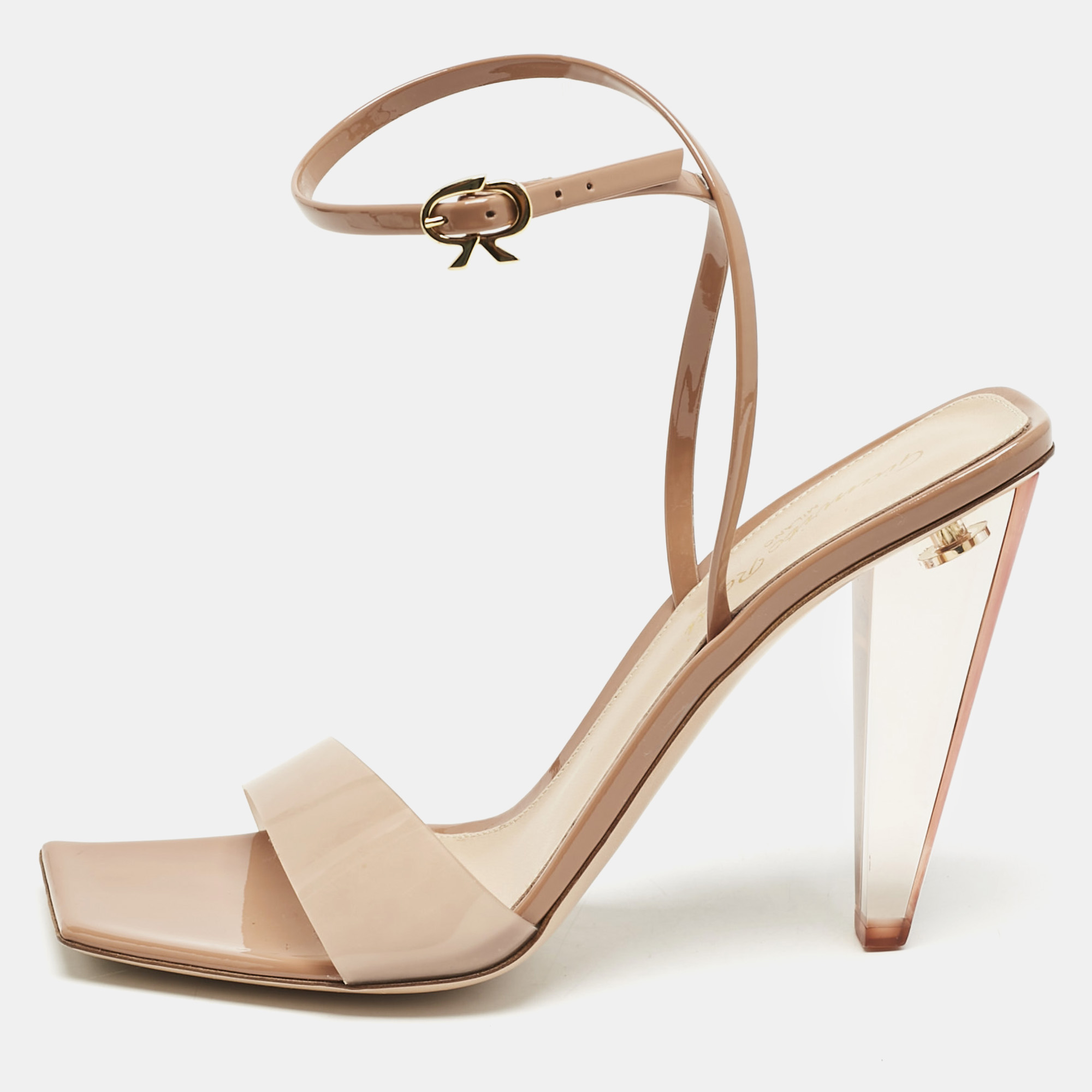 Gianvito Rossi Beige Patent and PVC Ribbon Ankle Strap Sandals Size
Gianvito Rossi Beige Patent and PVC Ribbon Ankle Strap Sandals Size