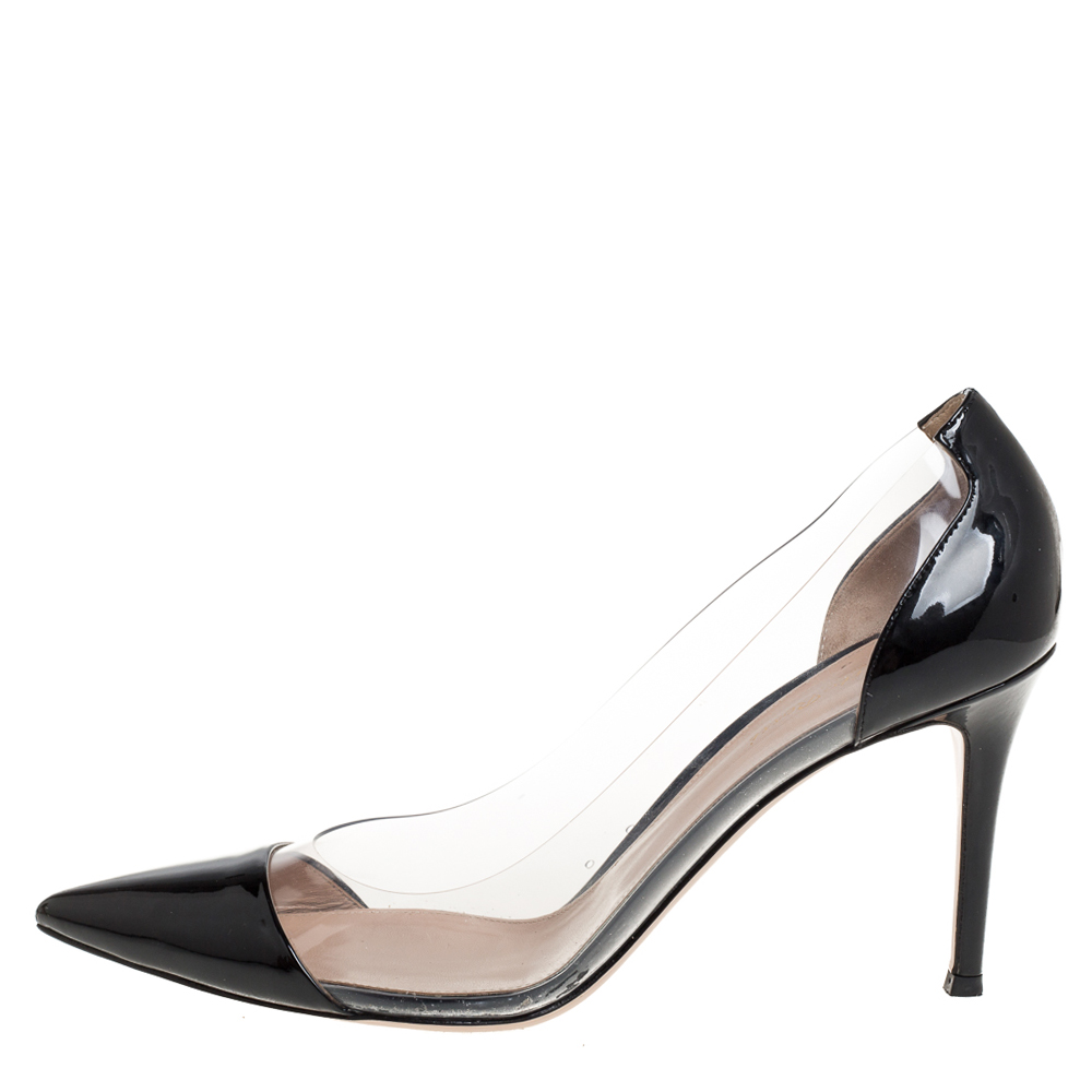 Gianvito Rossi Black Patent Leather And PVC Plexi Pointed Toe Pumps Size
Gianvito Rossi Black Patent Leather And PVC Plexi Pointed Toe Pumps Size