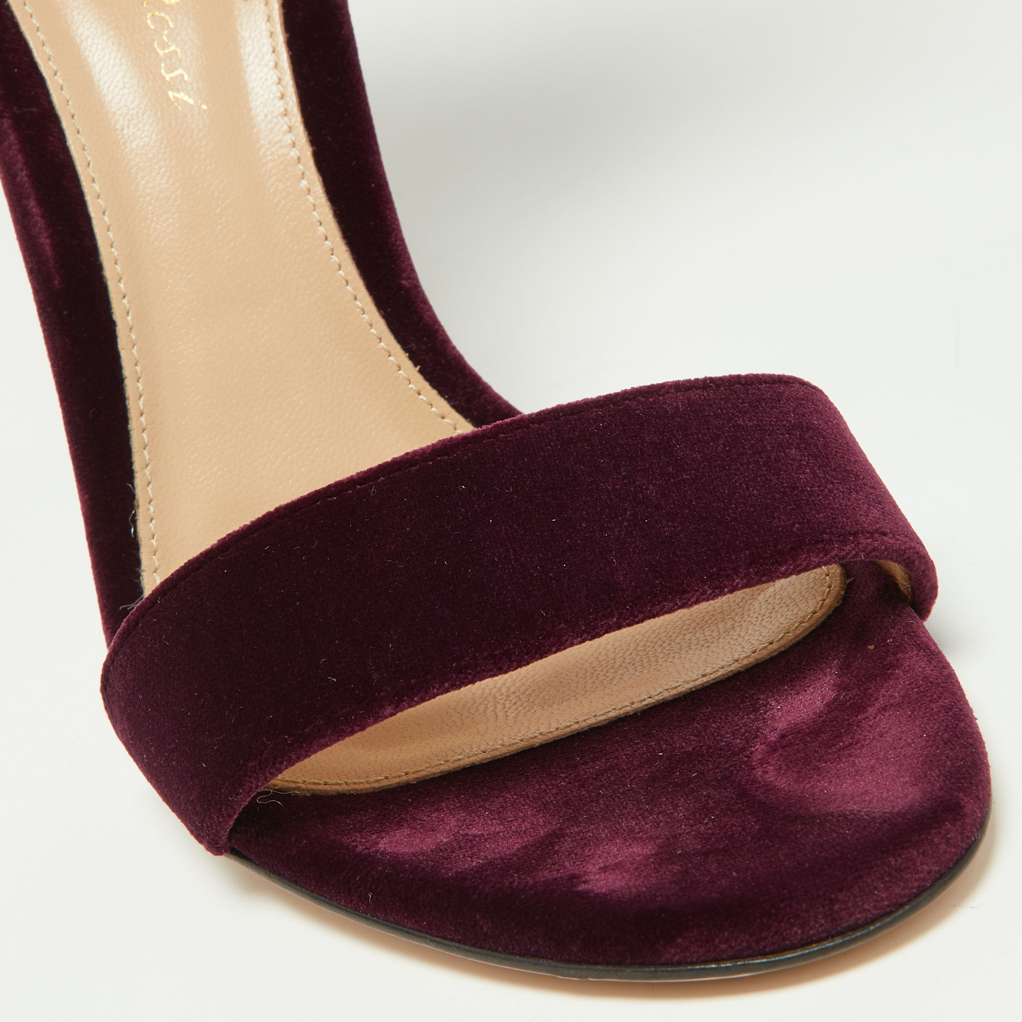 Gianvito Rossi Purple Velvet And Satin Gala Sandals Size 37