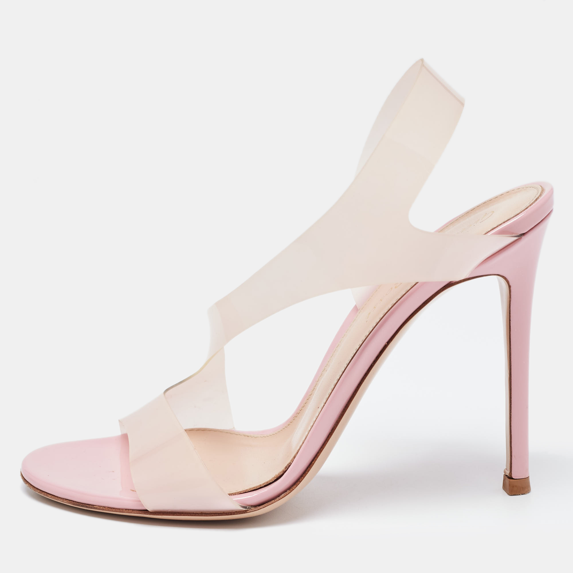 Gianvito Rossi Pink PVC Metropolis Slingback Sandals Size 36