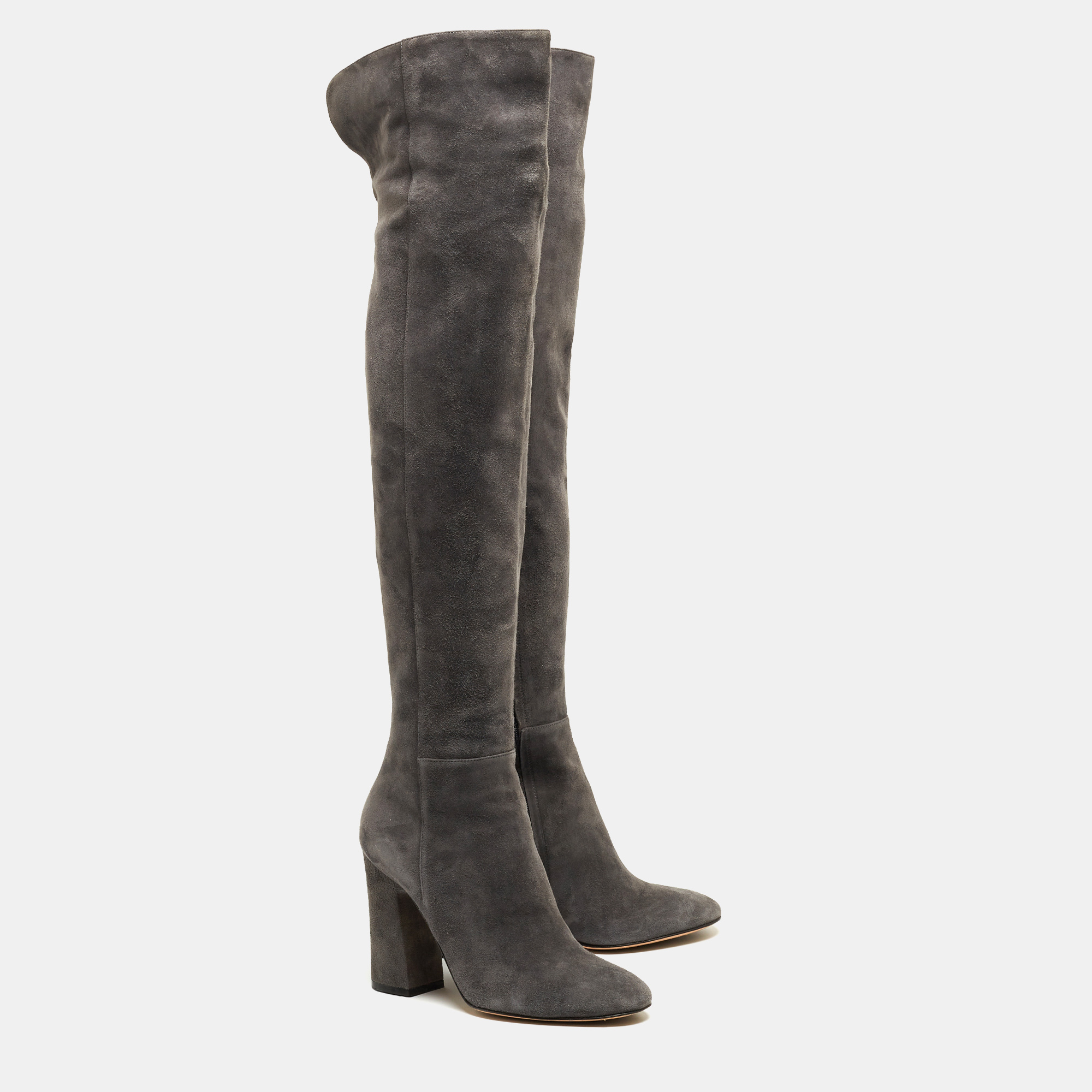 Gianvito Rossi Grey Suede Knee Boots Size 39