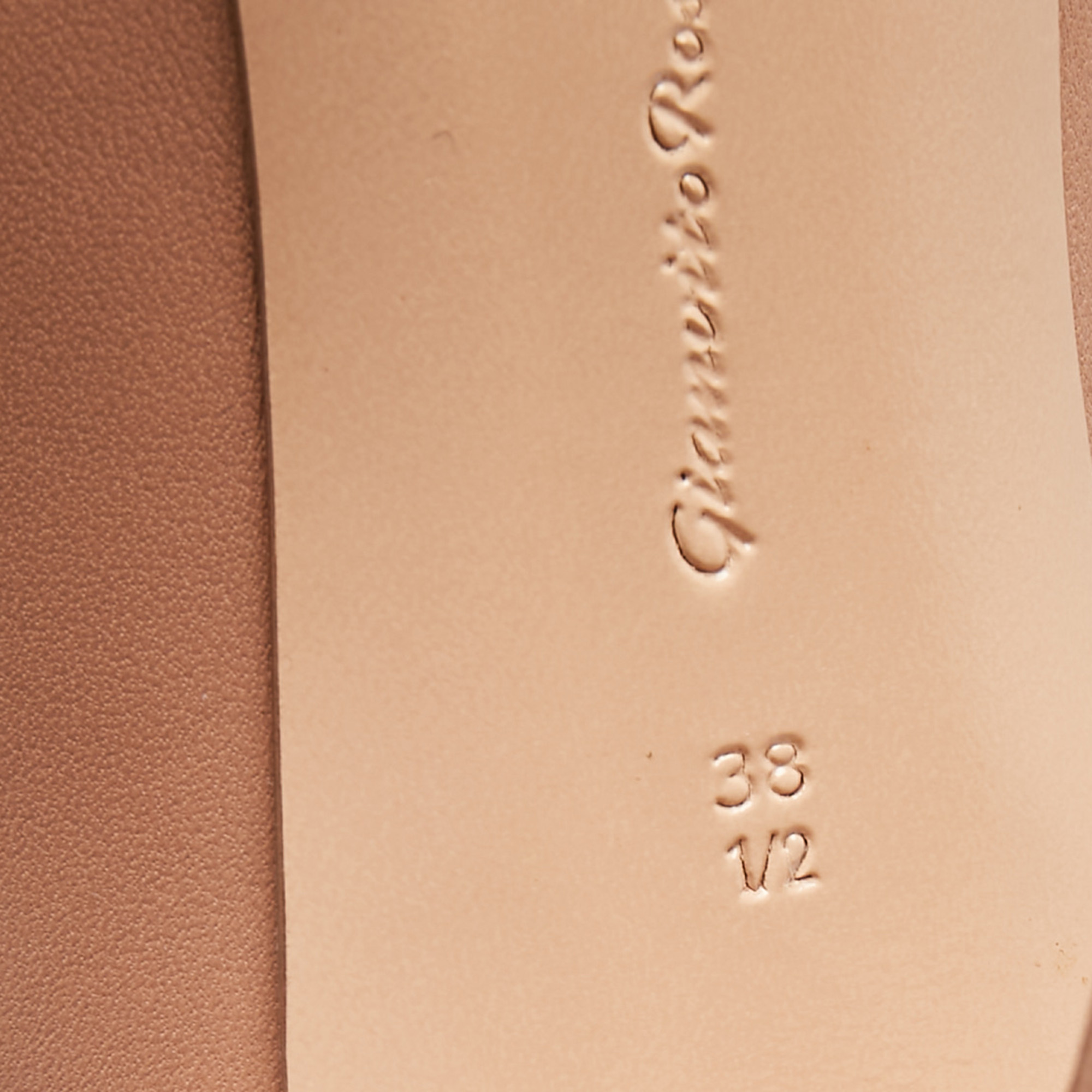 Gianvito Rossi Beige Leather Vamp Booties Size 38.5