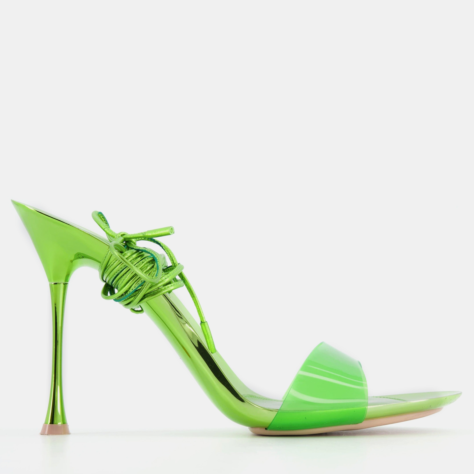 Gianvito rossi green pvc lace up heels size eu 41