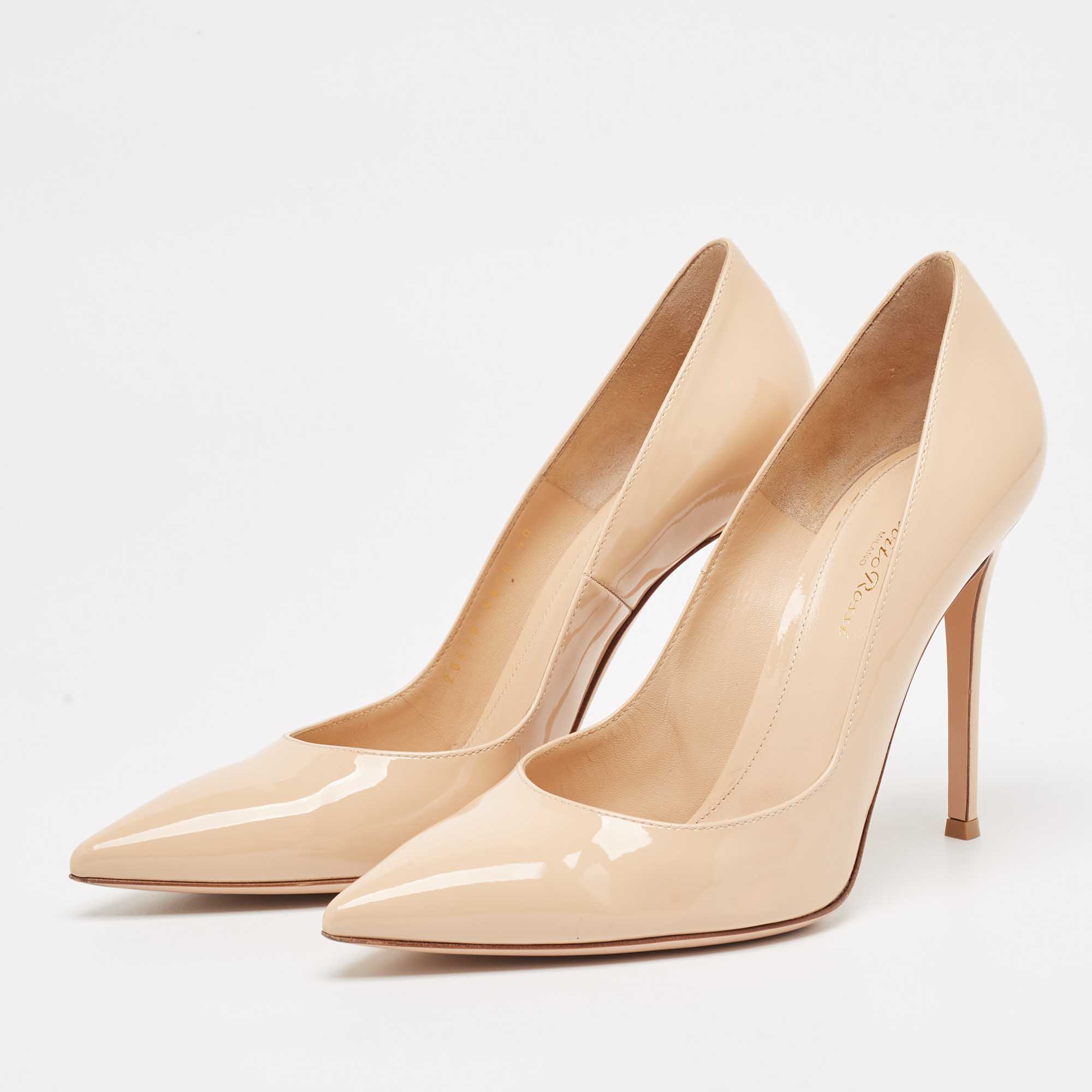 Gianvito Rossi Beige Patent Leather Gianvito Pumps Size 40