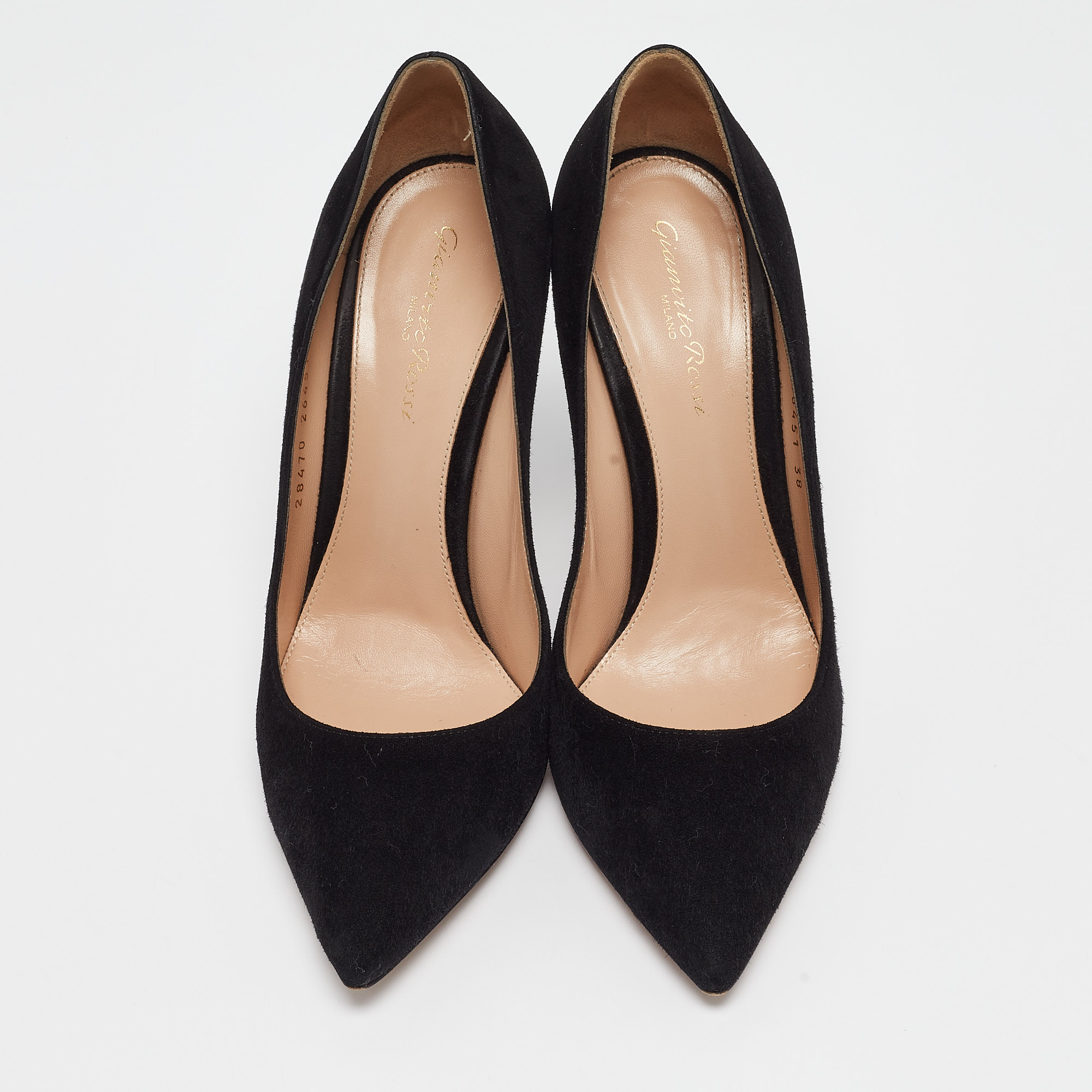 Gianvito Rossi Black Suede Point Pumps Size 38