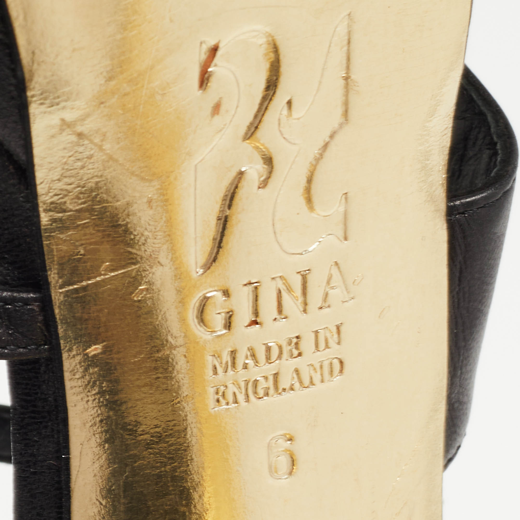 Gina Black Studded Leather Strappy Platform Sandals Size 39