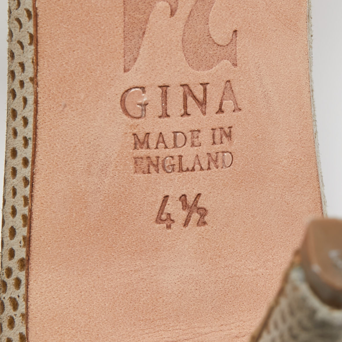 Gina Silver Crystal Embellished Leather Slide Sandals Size 37.5