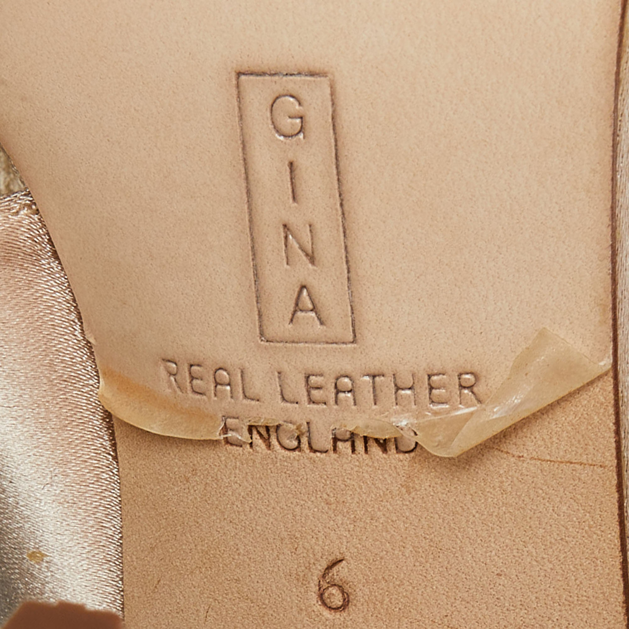 Gina Beige Satin Crystal Embellished Thong Sandals Size 39