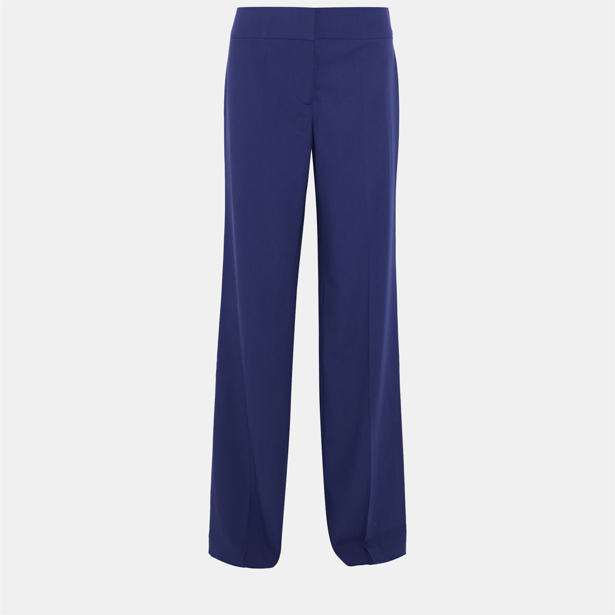 Giorgio armani blue wool wide-leg pants m (it 42)