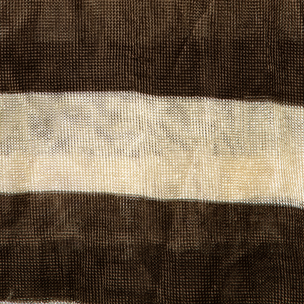 Giorgio Armani Brown & Beige Striped Knit Stole