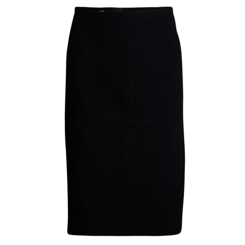 Image of Giorgio Armani Black Wool High Waist Pencil Skirt S