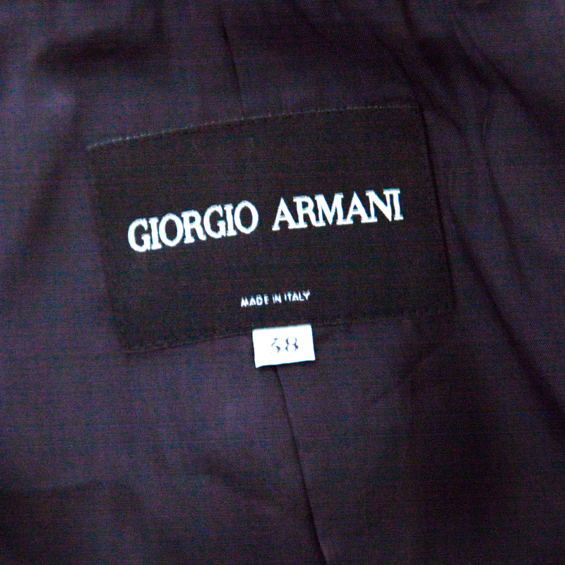 Giorgio Armani Navy Blue Jacquard Organza Trim Jacket S