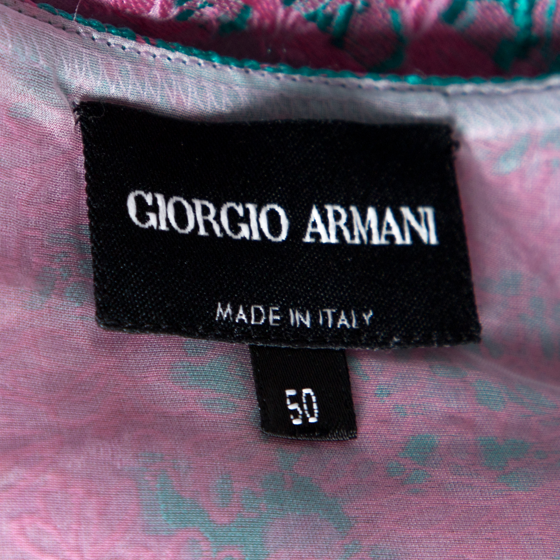 Giorgio Armani Pink Floral Jacquard Silk Blend Oversized Blouse XL