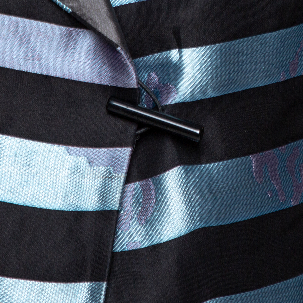 Giorgio Armani Multicolor Striped Jacquard Toggle Button Jacket S