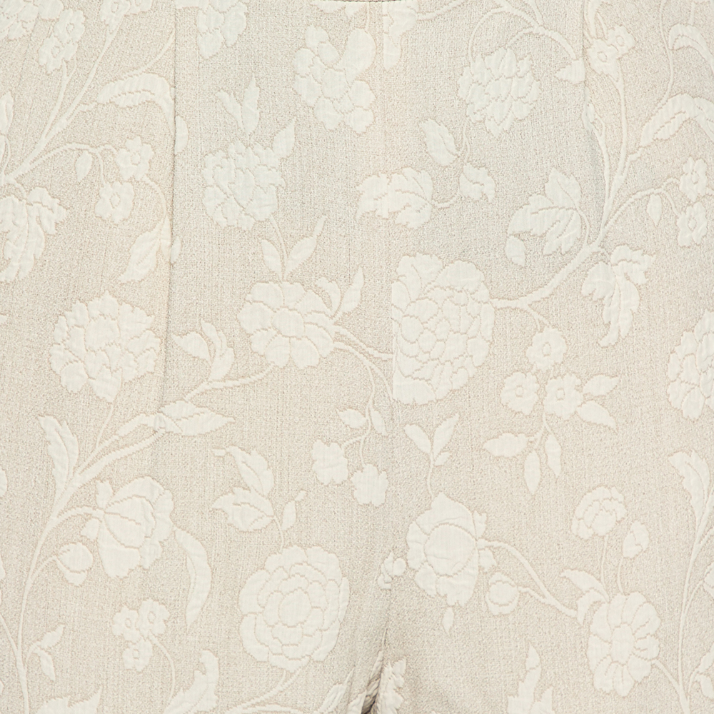 Giorgio Armani Cream Floral Jacquard Tapered Vintage Trousers XS
