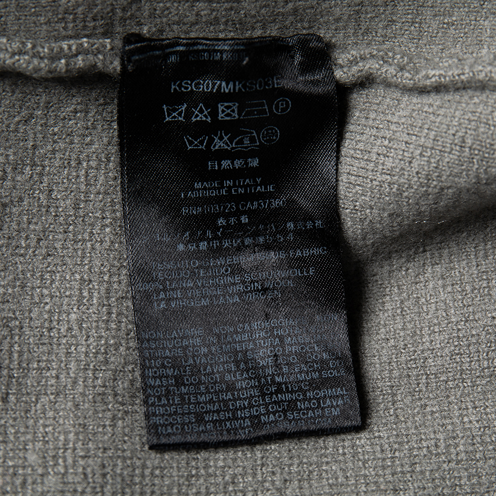 Giorgio Armani Grey Wool Stripe Detailed Button Front Cardigan XL